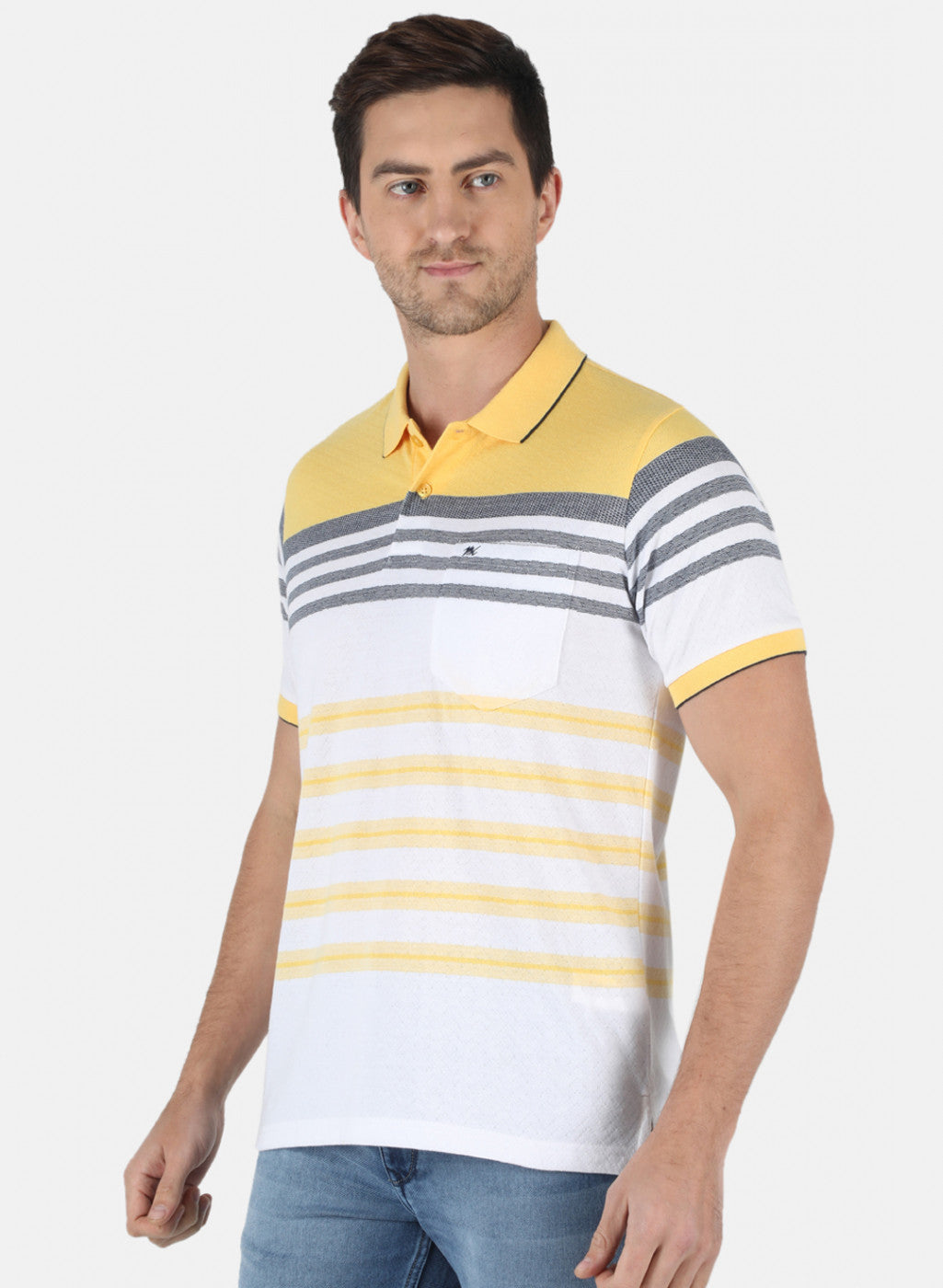 Men Yellow Stripe T-Shirt