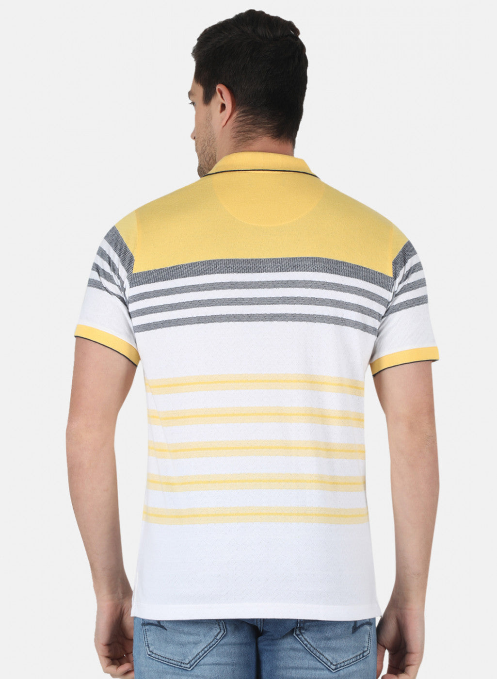 Men Yellow Stripe T-Shirt