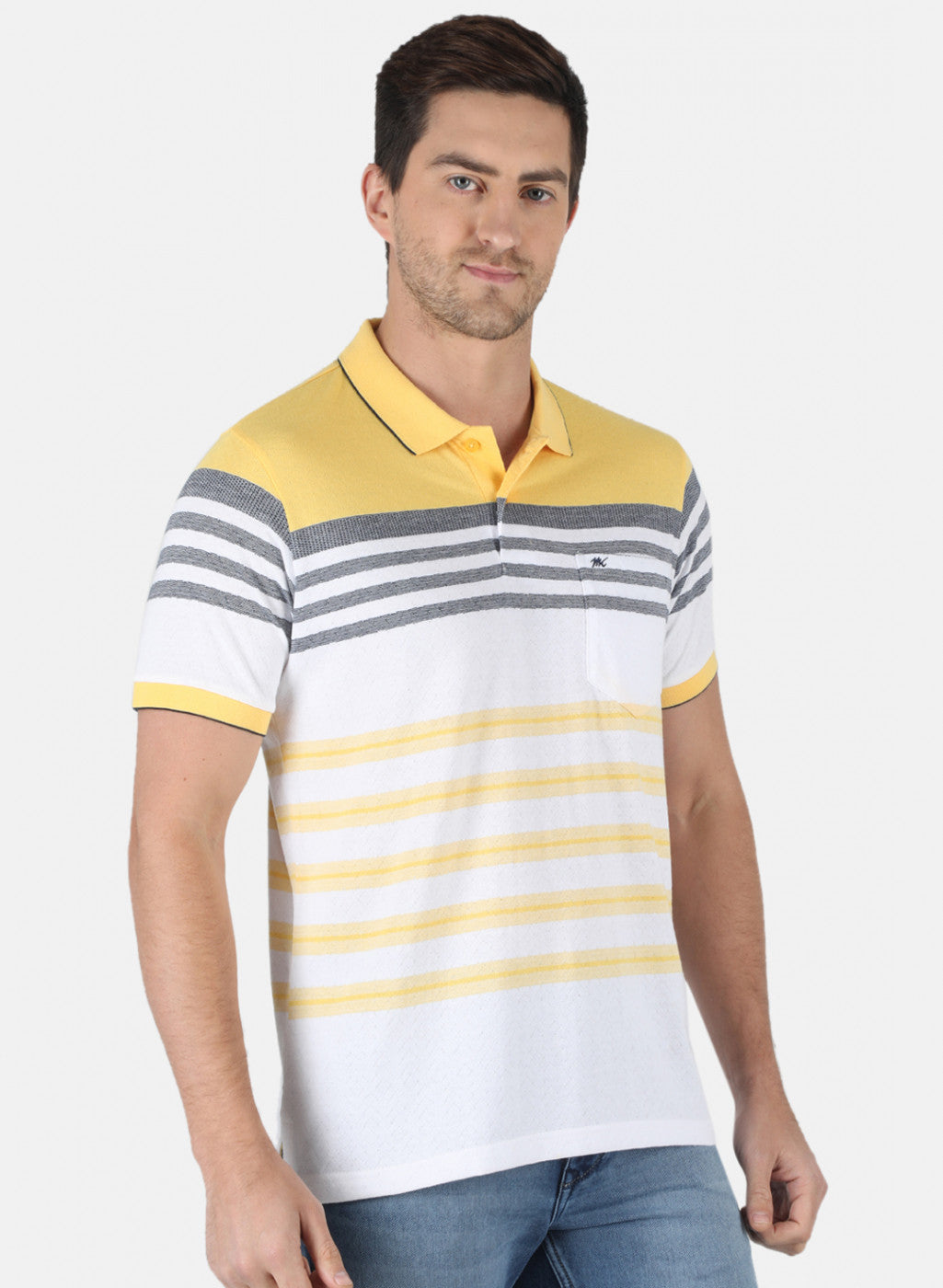 Men Yellow Stripe T-Shirt