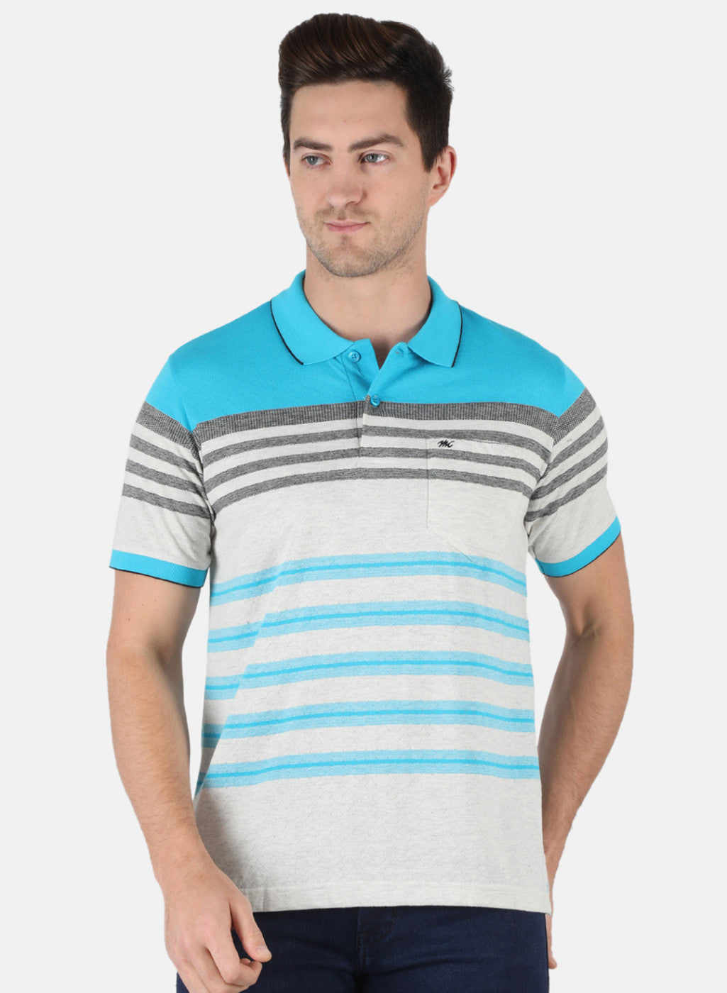 Men Blue Stripe T-Shirt