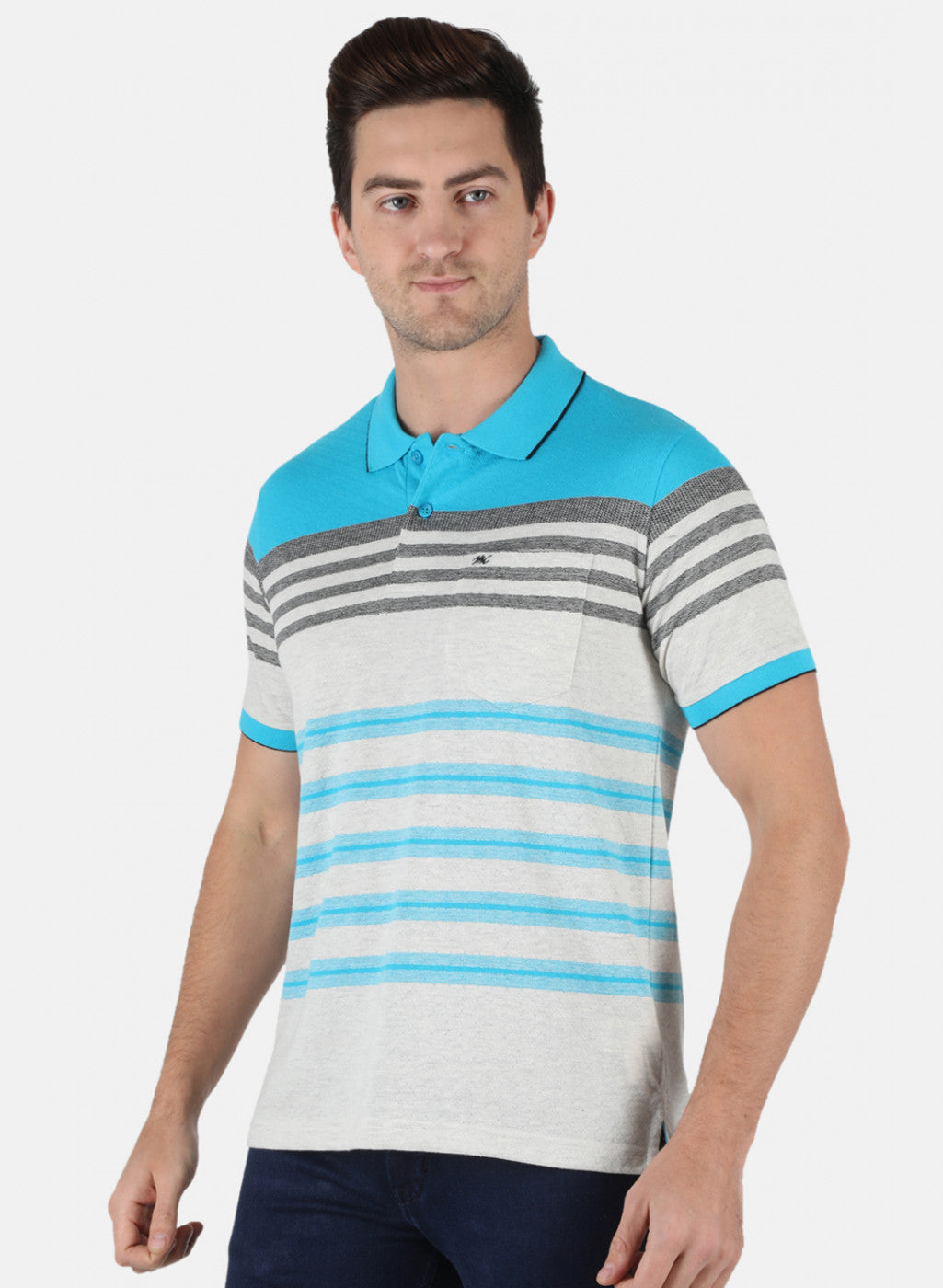 Men Blue Stripe T-Shirt