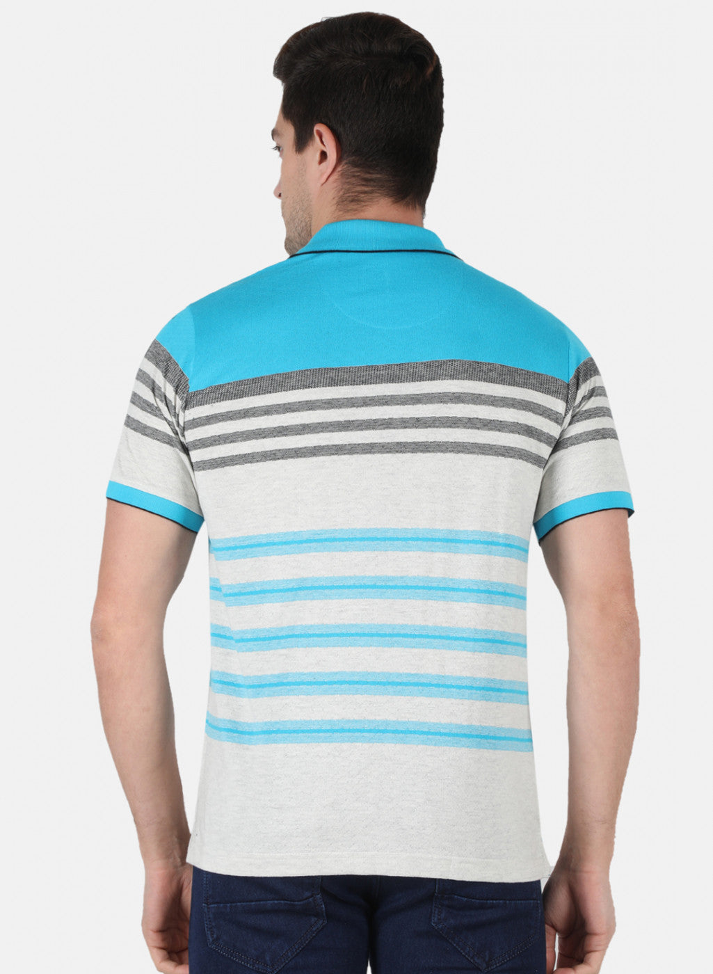 Men Blue Stripe T-Shirt