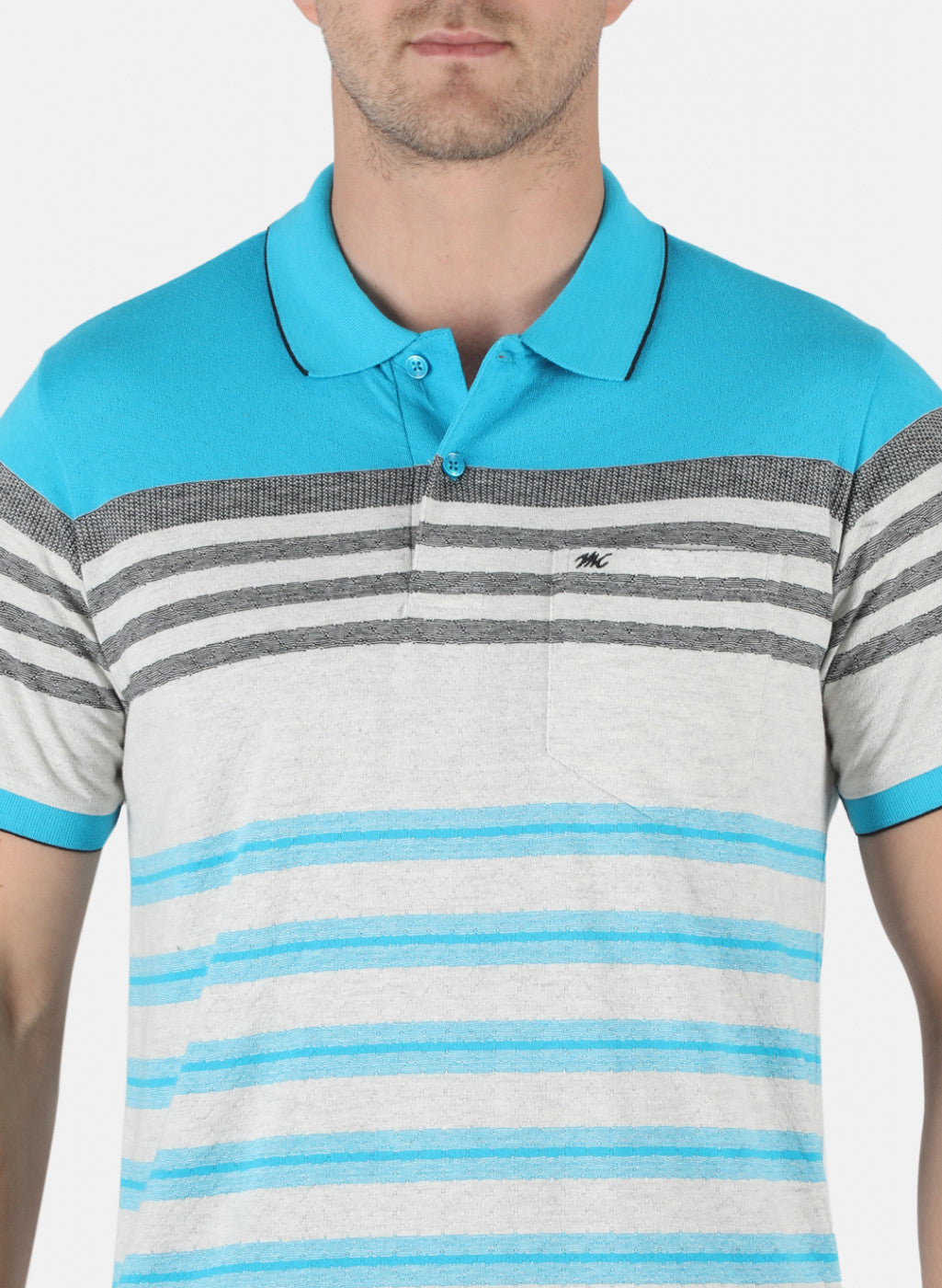 Men Blue Stripe T-Shirt