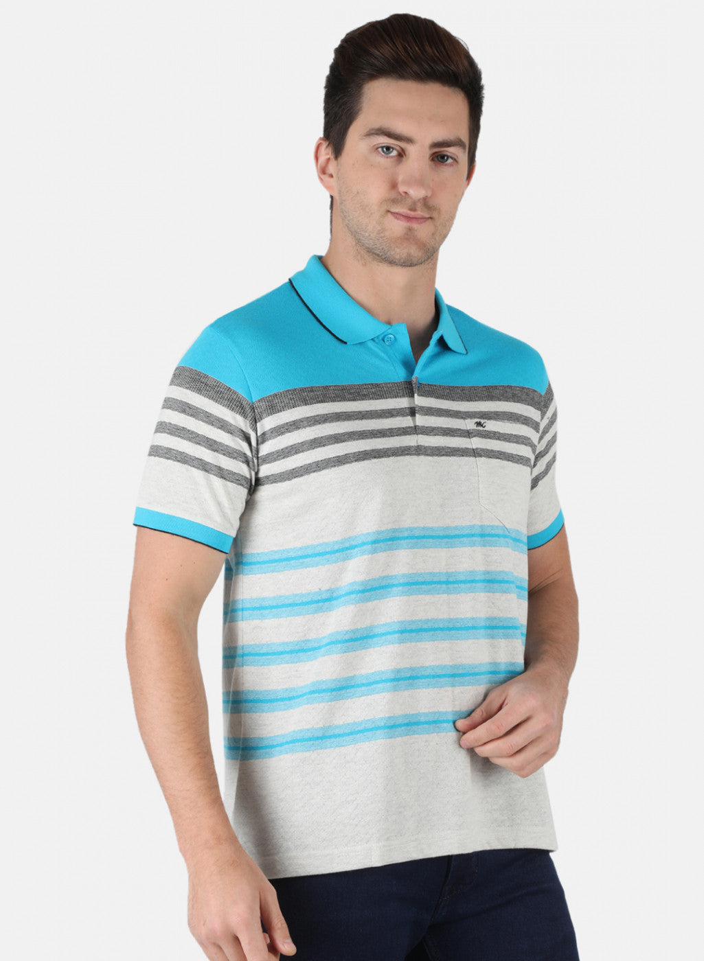 Men Blue Stripe T-Shirt