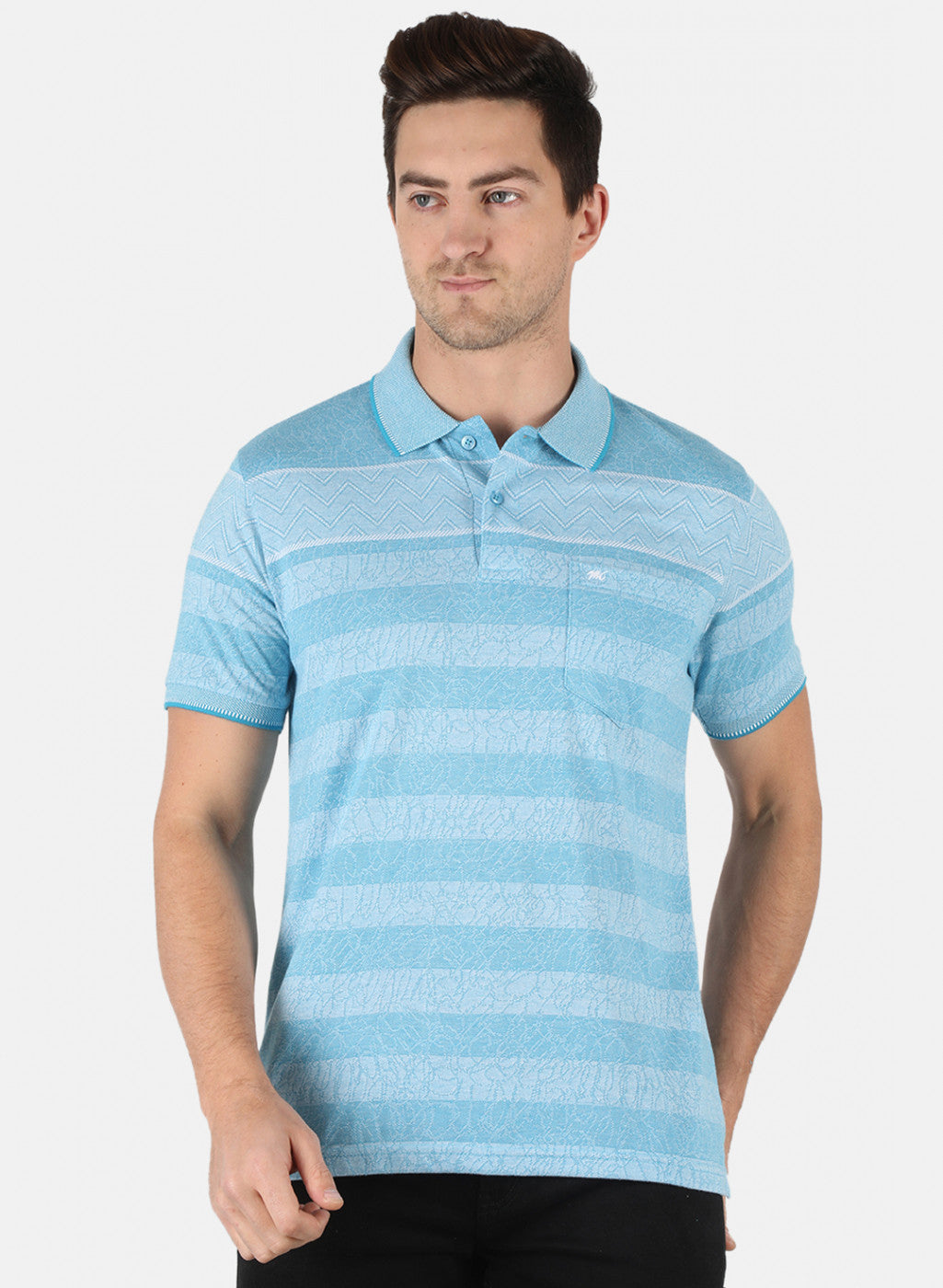 Men Blue Stripe T-Shirt