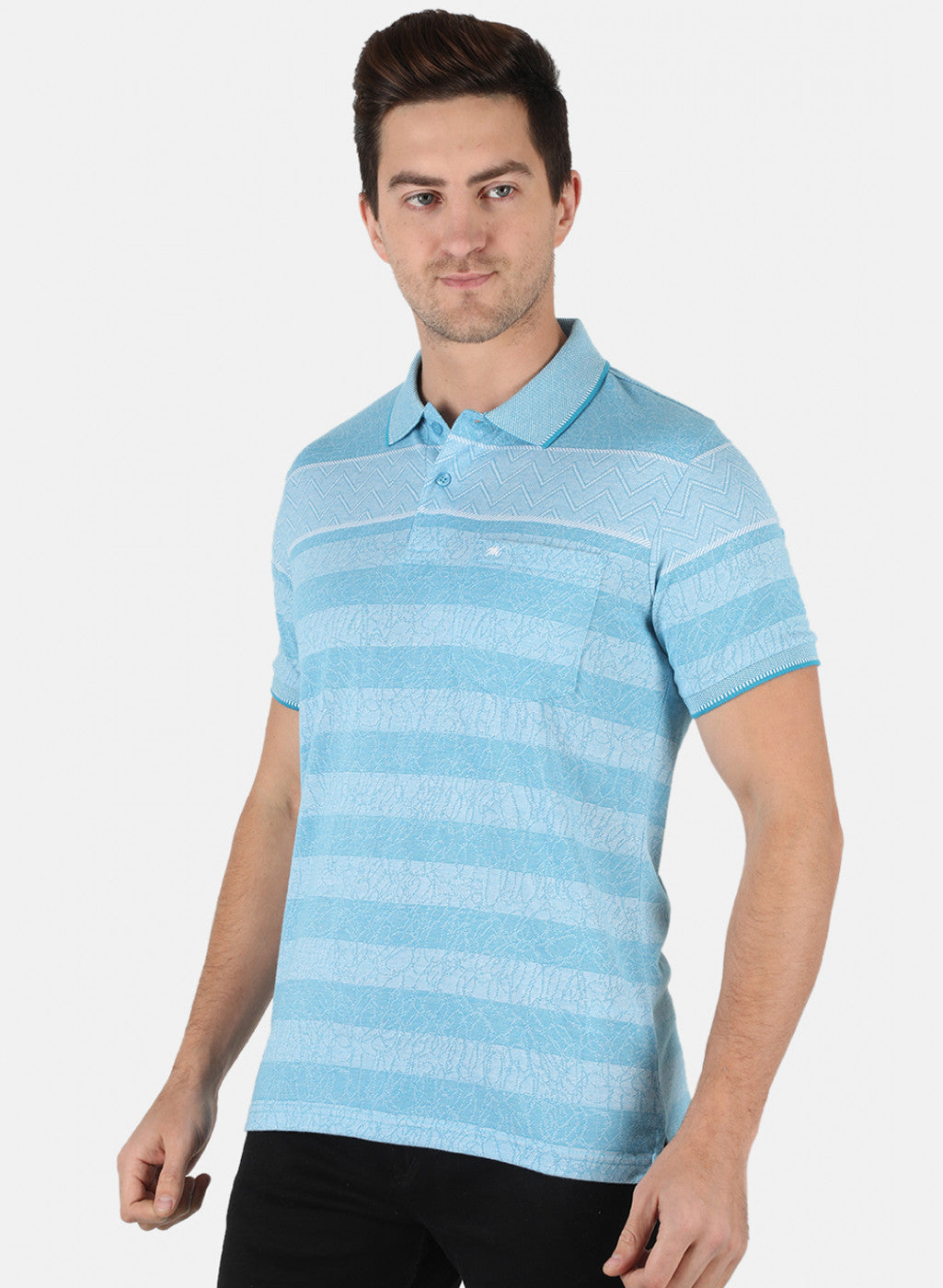 Men Blue Stripe T-Shirt