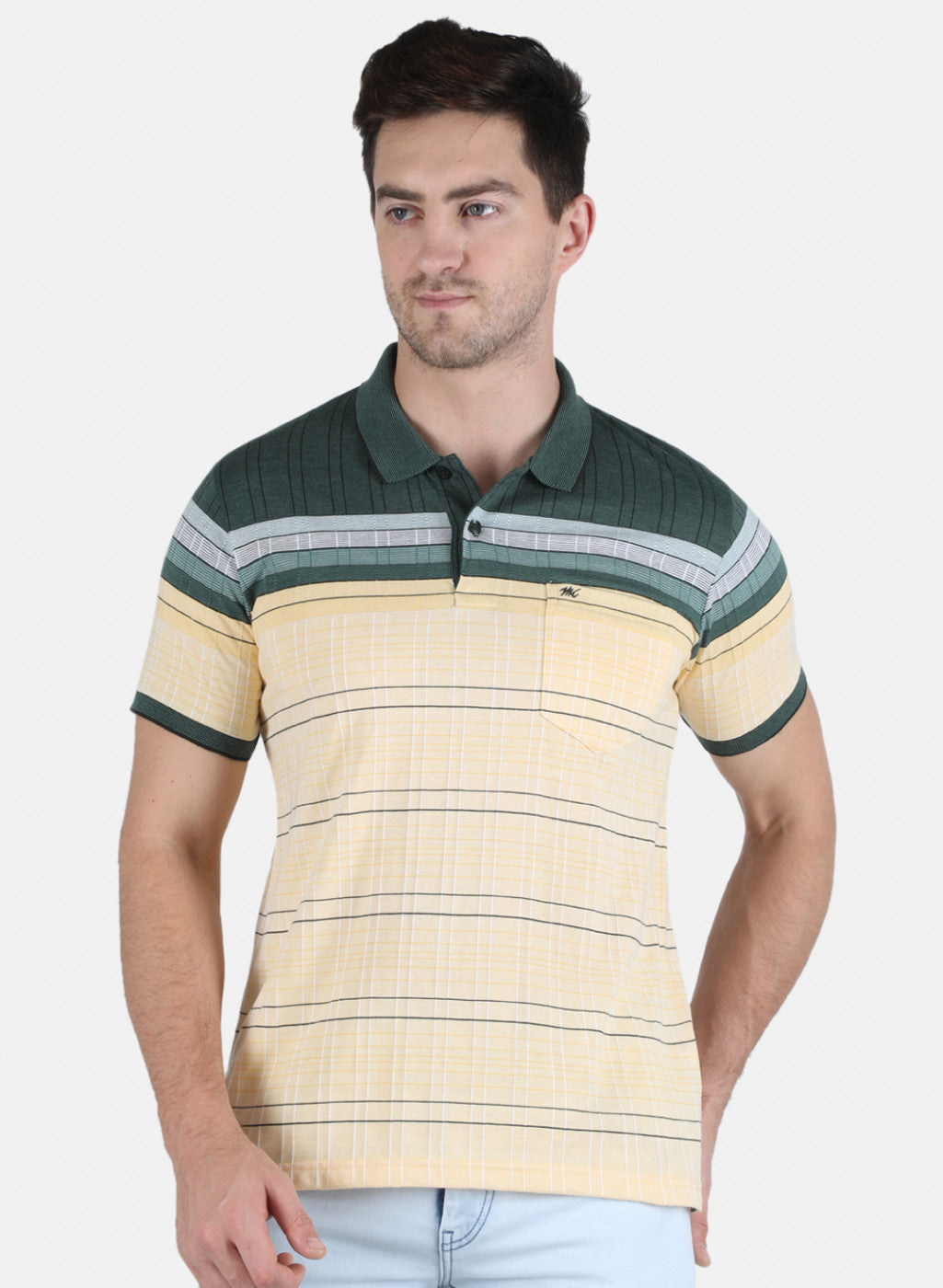 Men Yellow Stripe T-Shirt