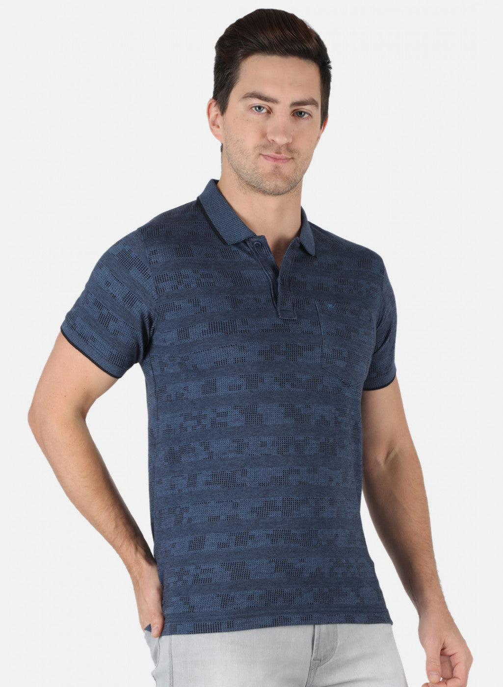 Men Blue Stripe T-Shirt