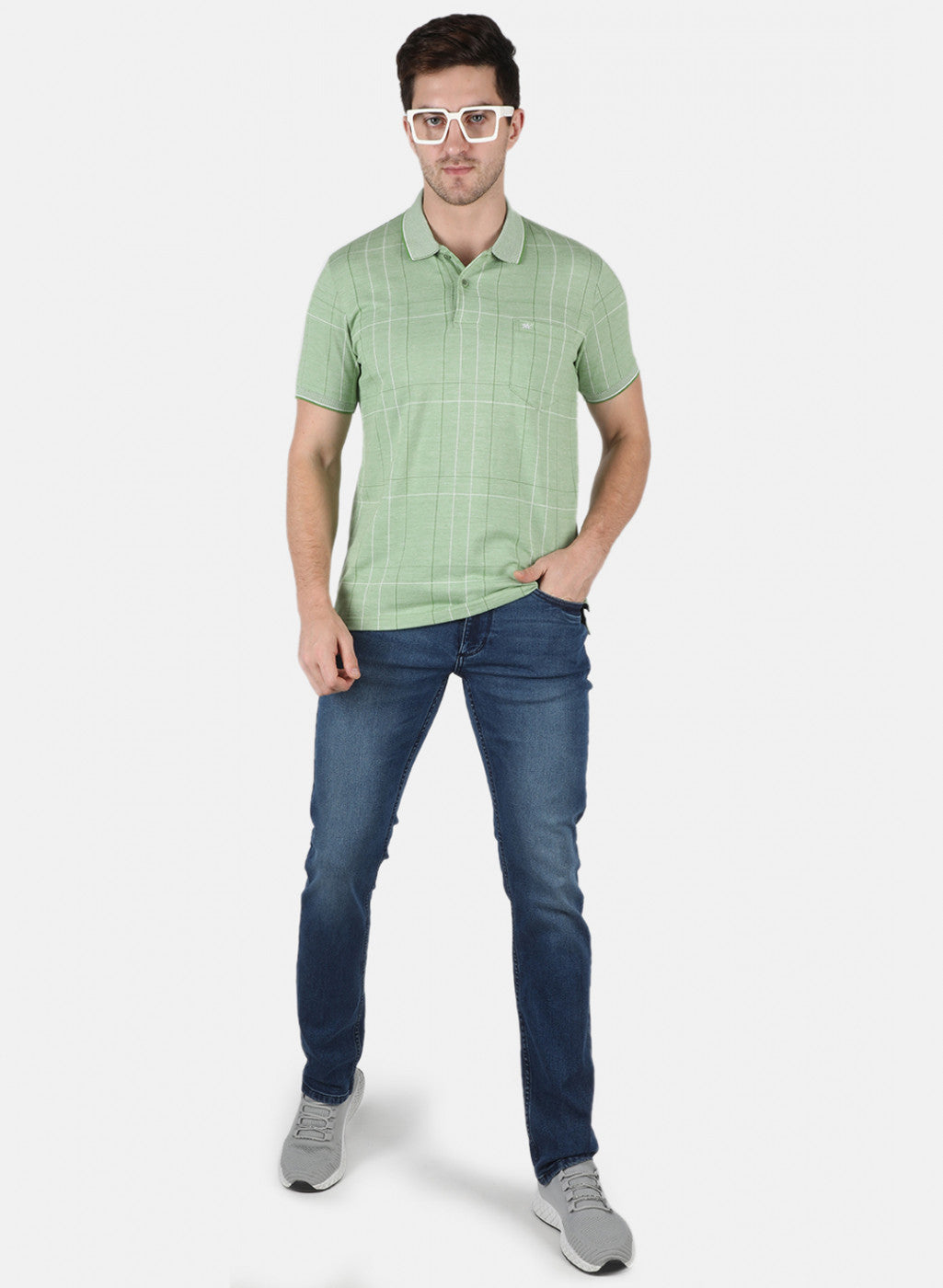 Men Green Stripe T-Shirt