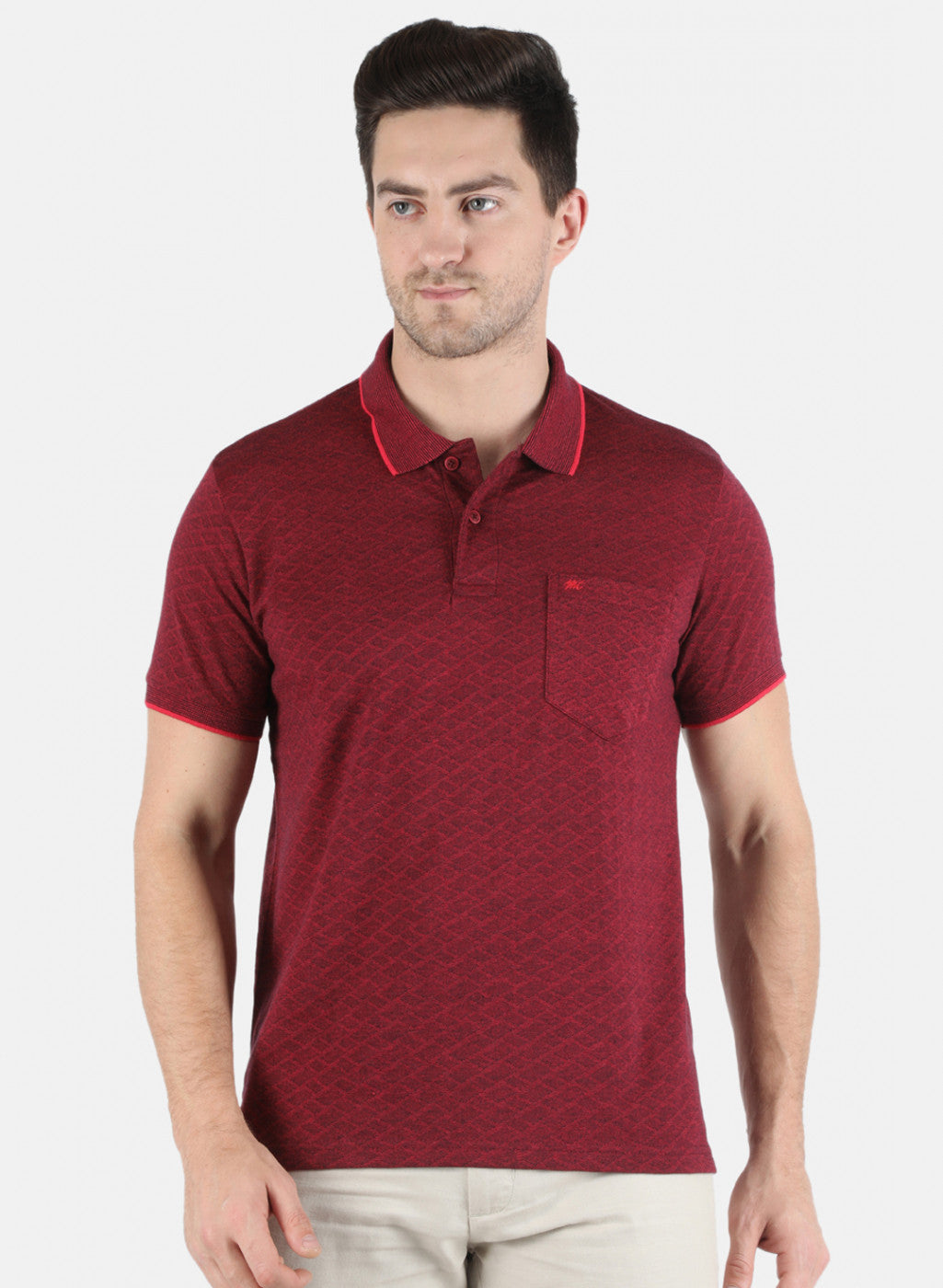 Men Maroon Stripe T-Shirt