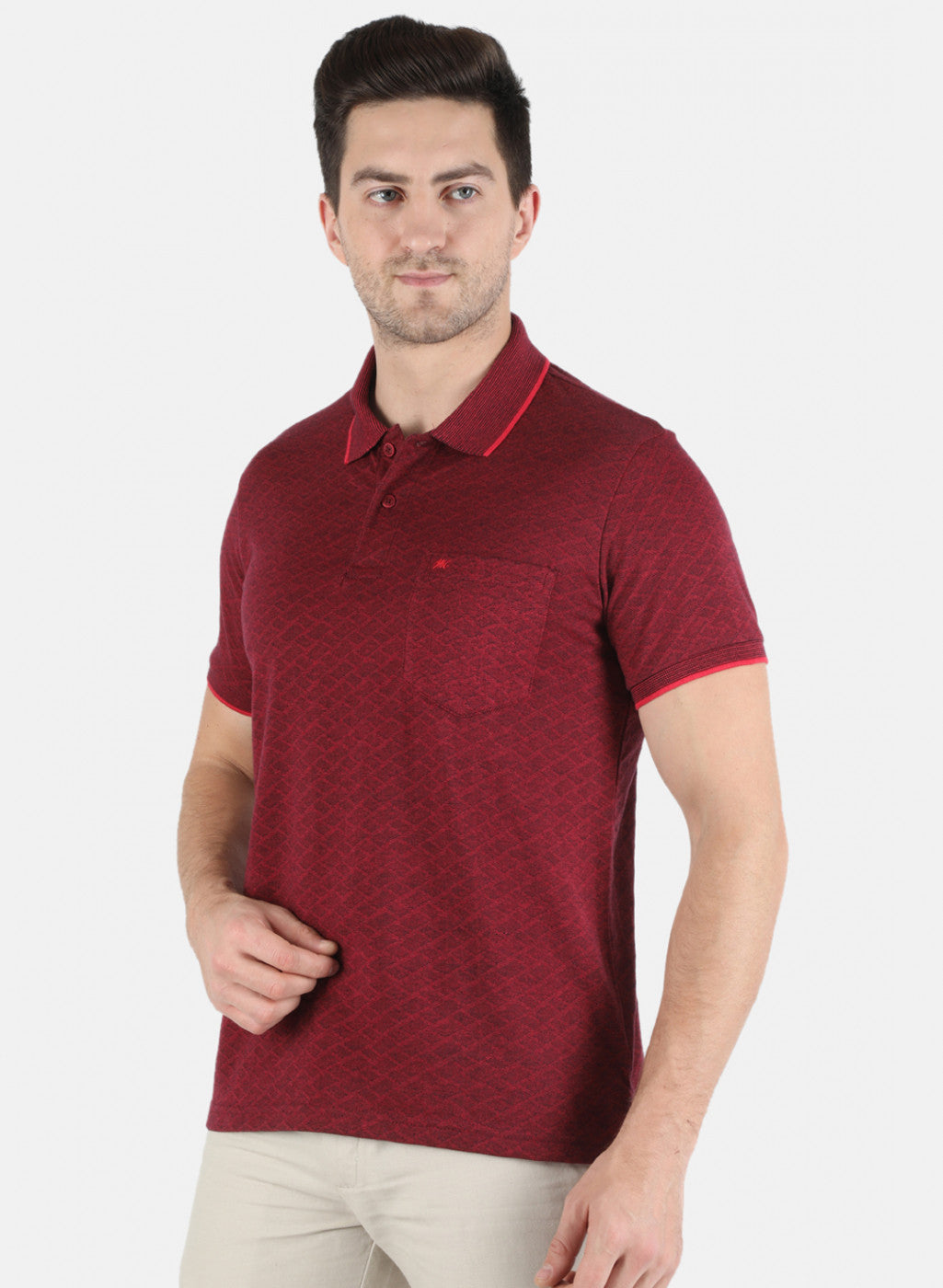 Men Maroon Stripe T-Shirt