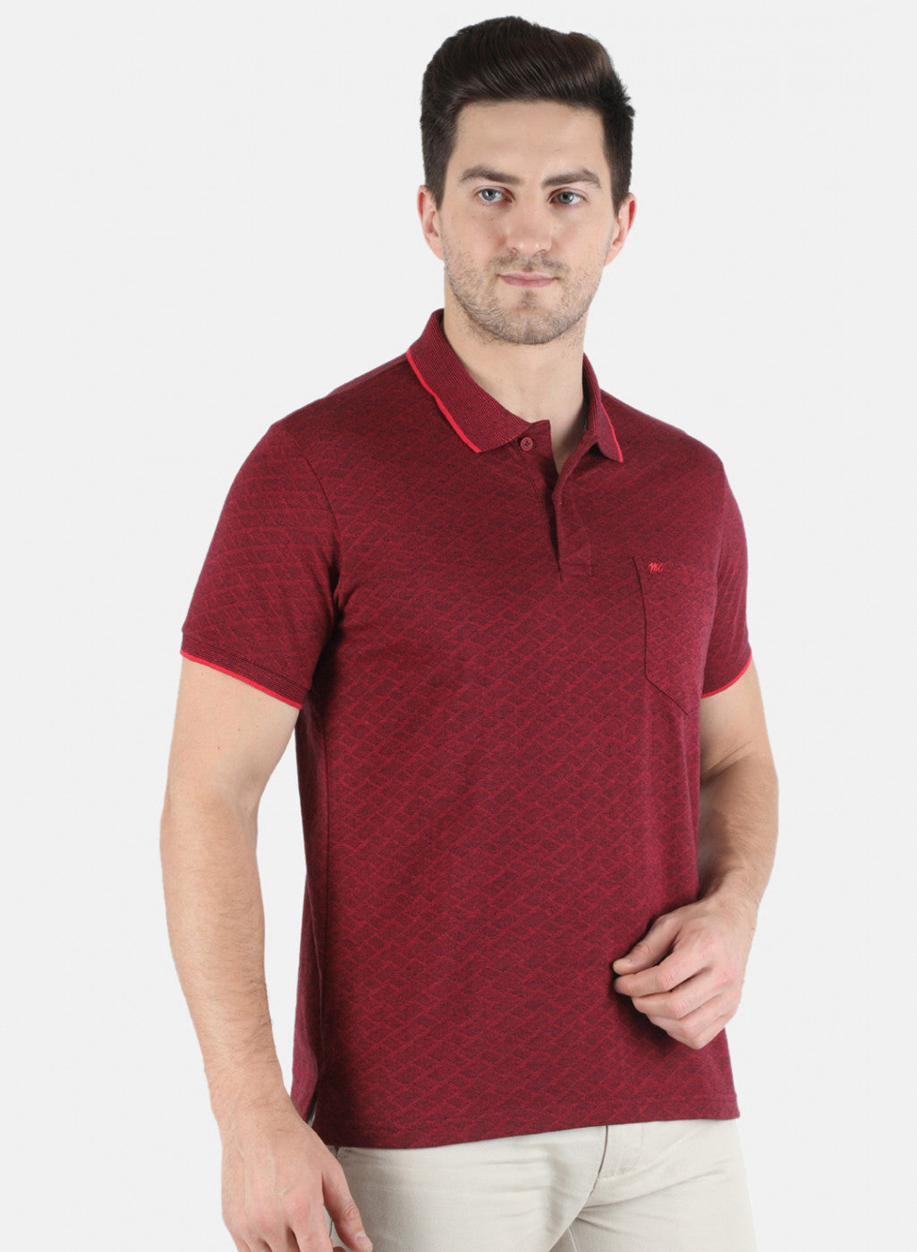 Men Maroon Stripe T-Shirt