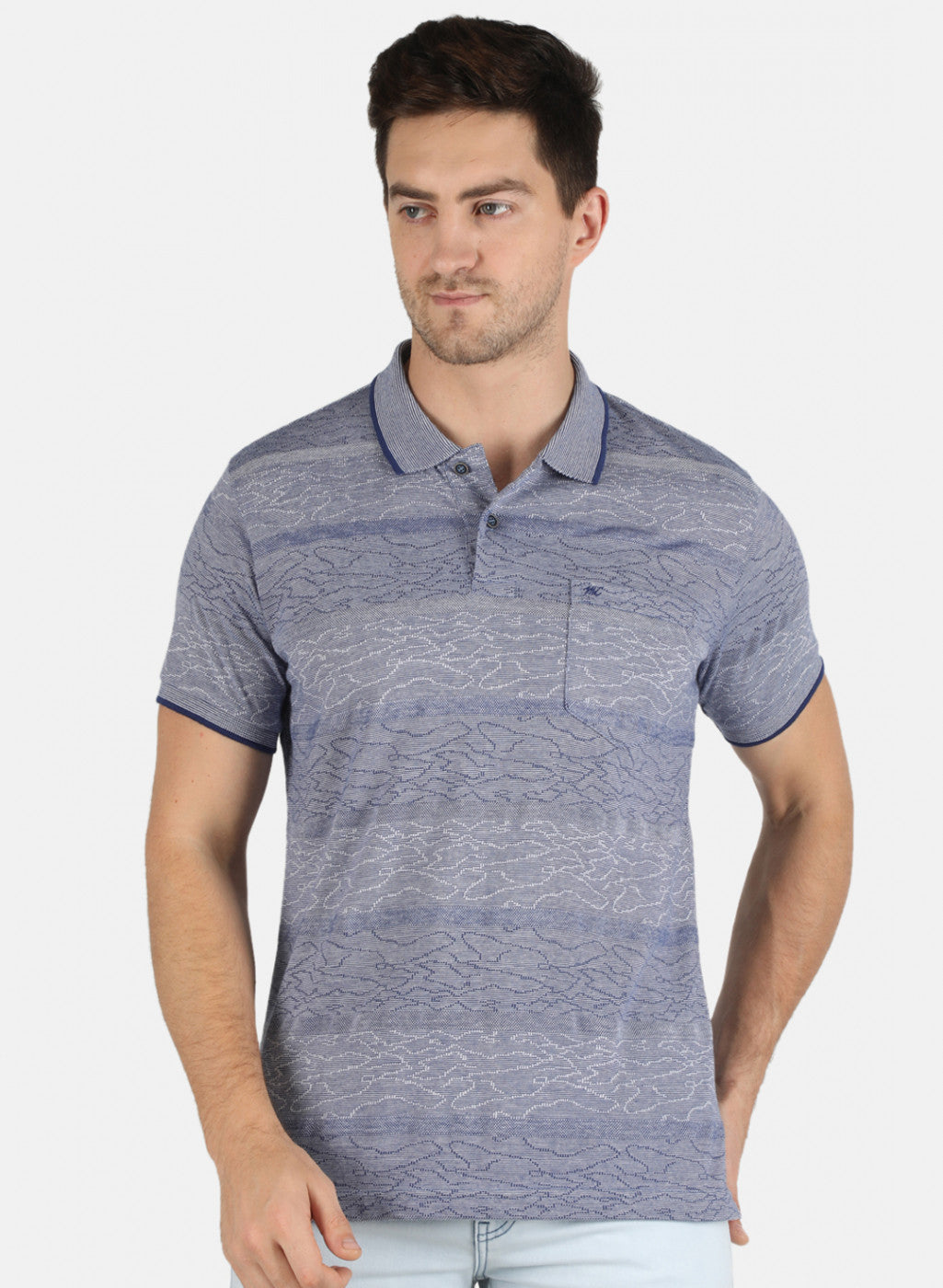 Men Blue Stripe T-Shirt