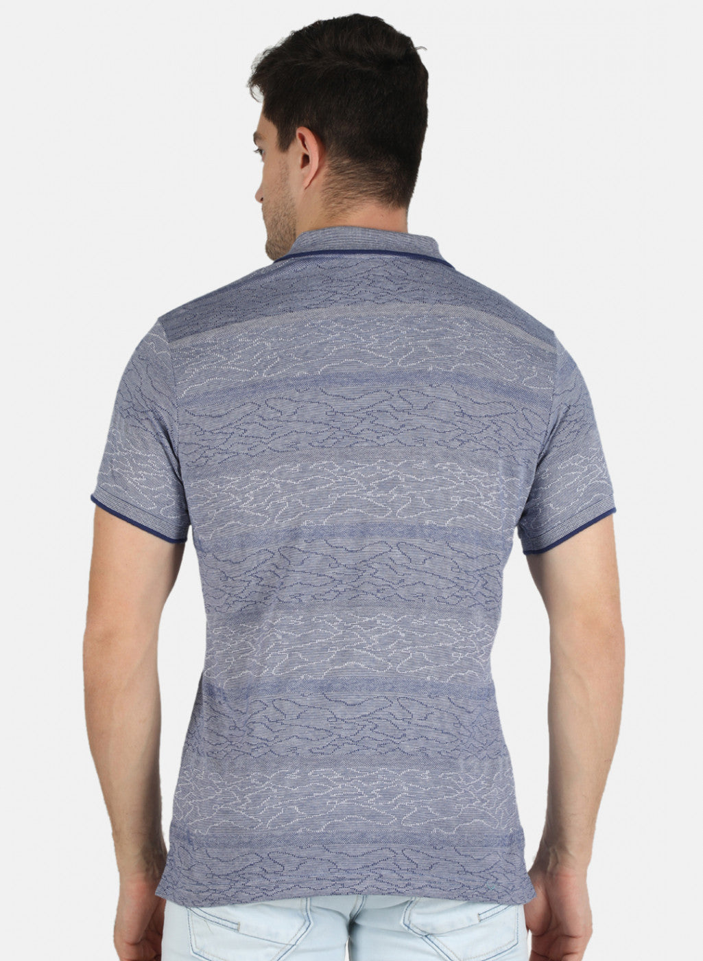 Men Blue Stripe T-Shirt