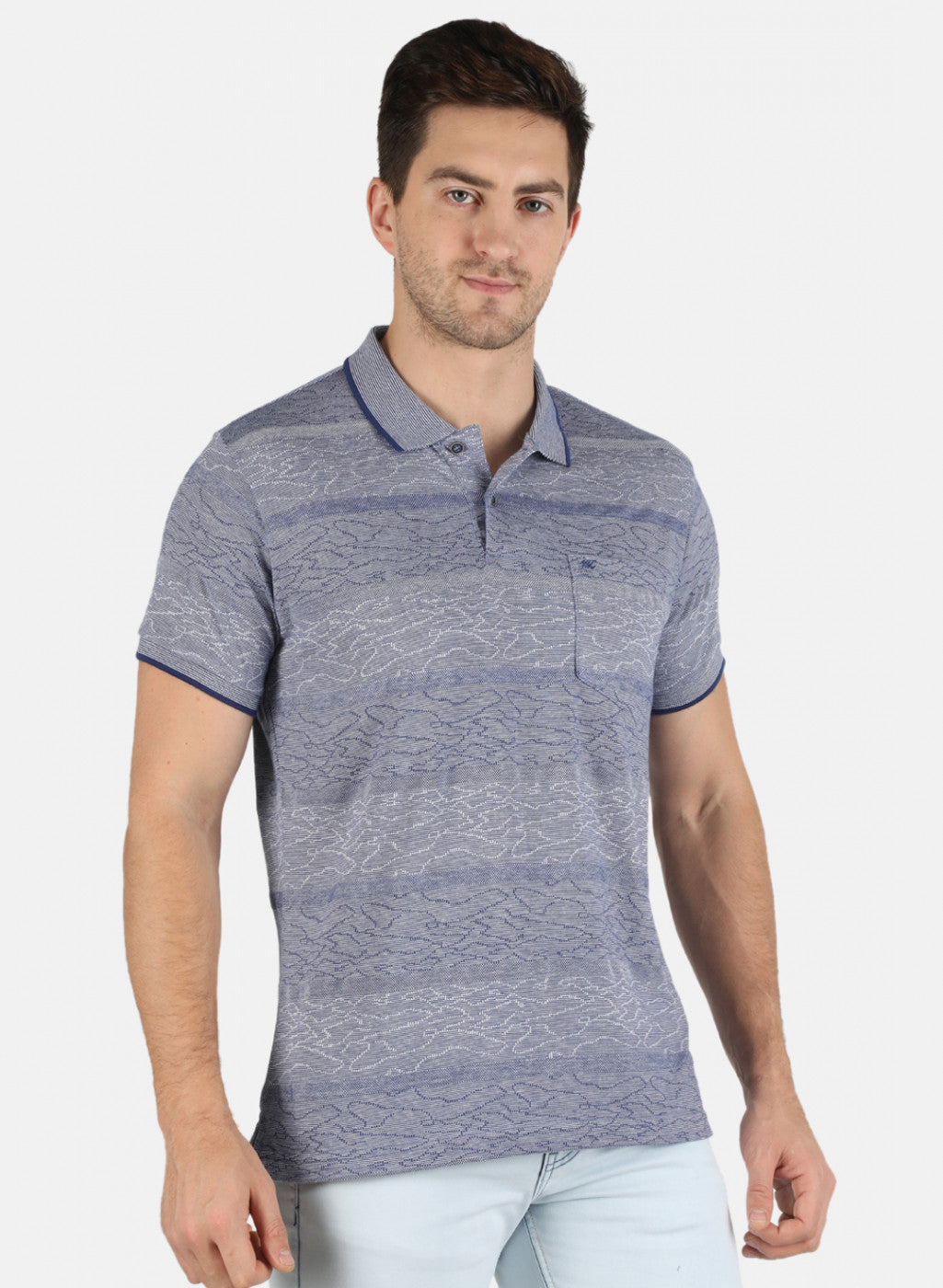 Men Blue Stripe T-Shirt