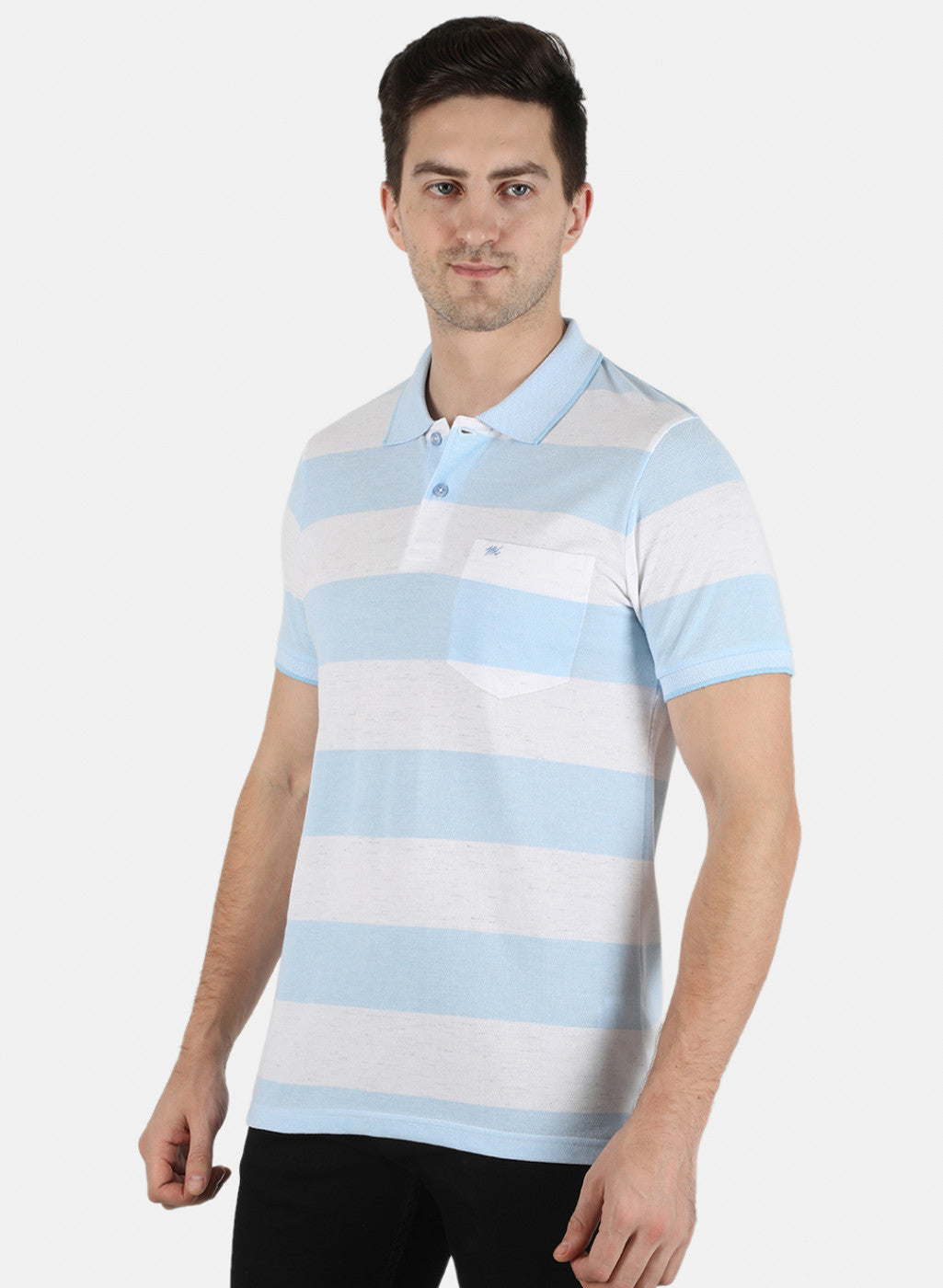 Men Blue Stripe T-Shirt