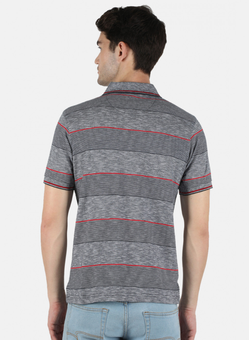 Men NAvy Blue Stripe T-Shirt