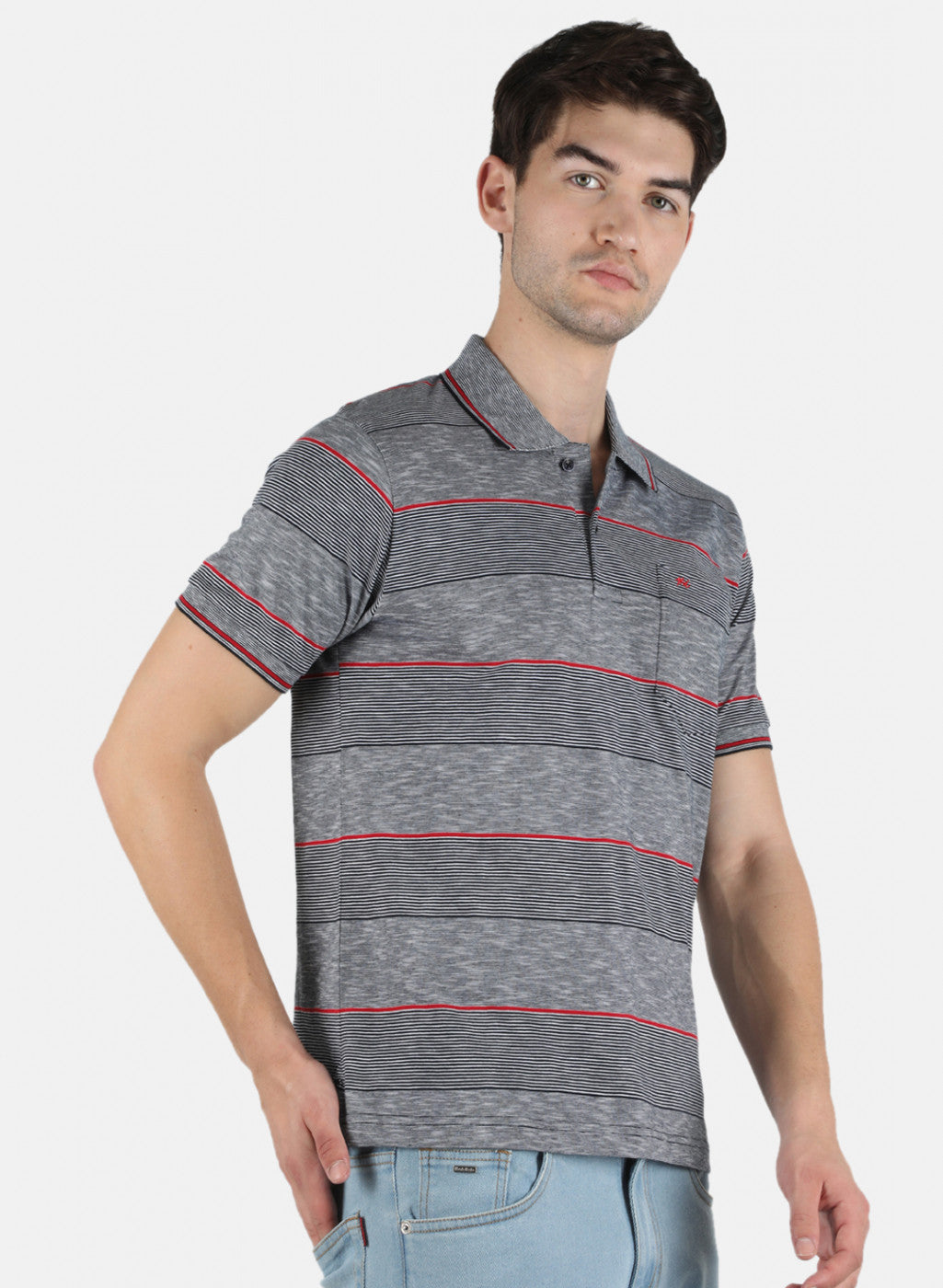 Men NAvy Blue Stripe T-Shirt