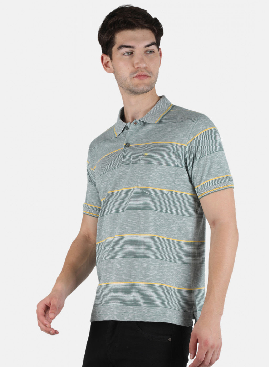 Men Green Stripe T-Shirt