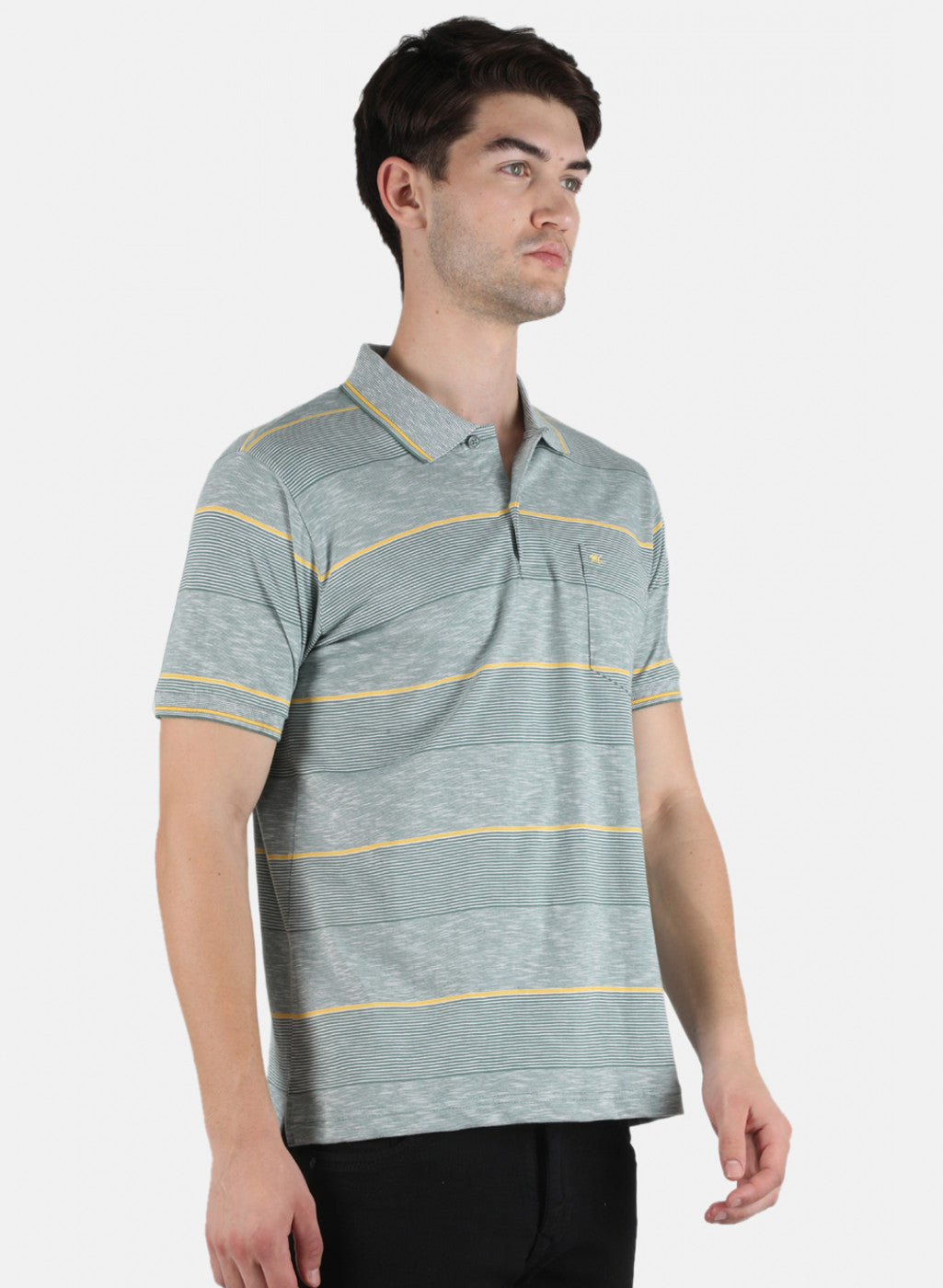 Men Green Stripe T-Shirt