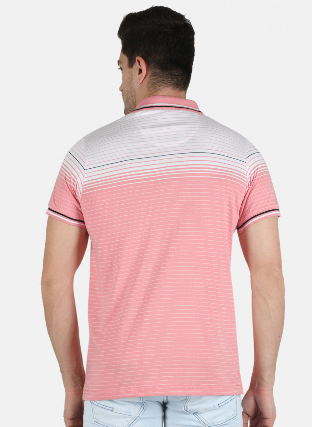 Men Pink Stripe T-Shirt