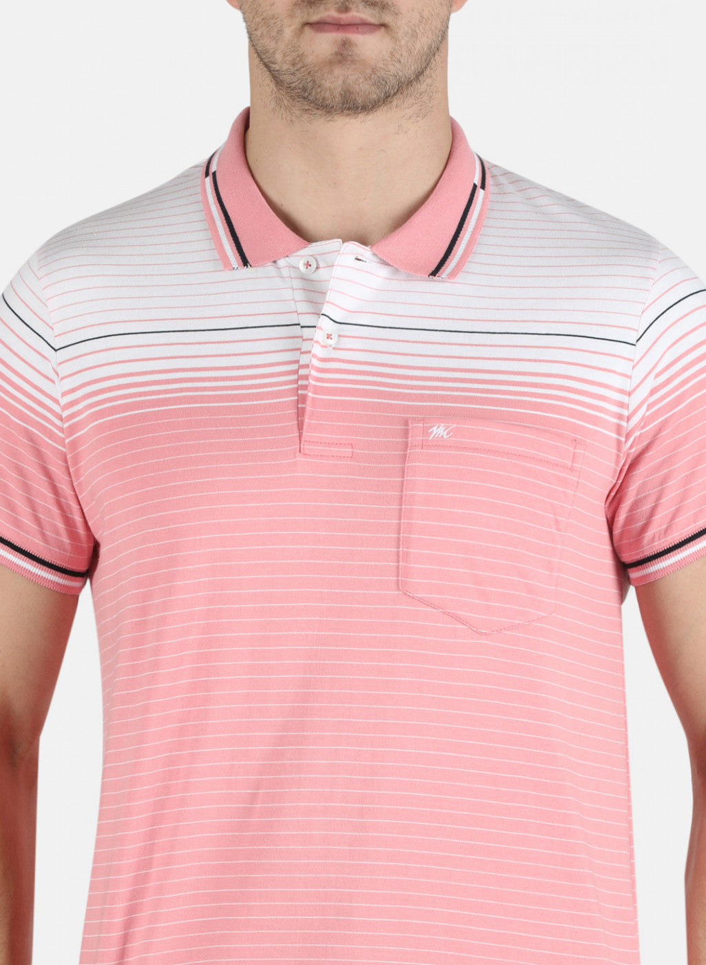 Men Pink Stripe T-Shirt