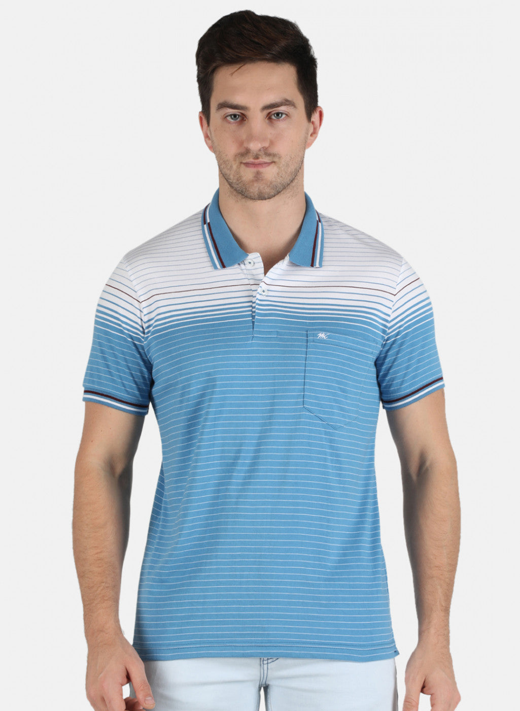 Men Blue Stripe T-Shirt