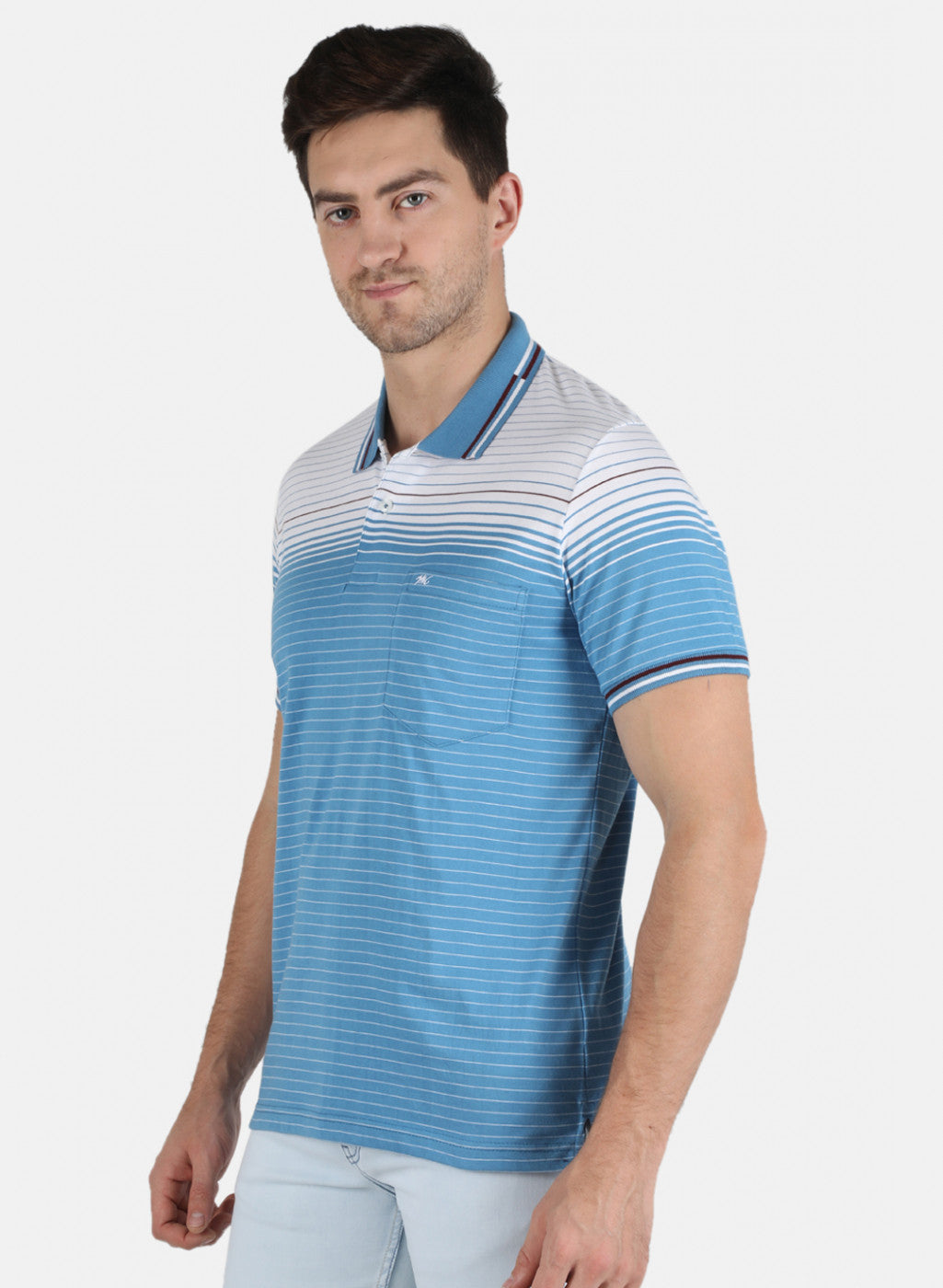 Men Blue Stripe T-Shirt