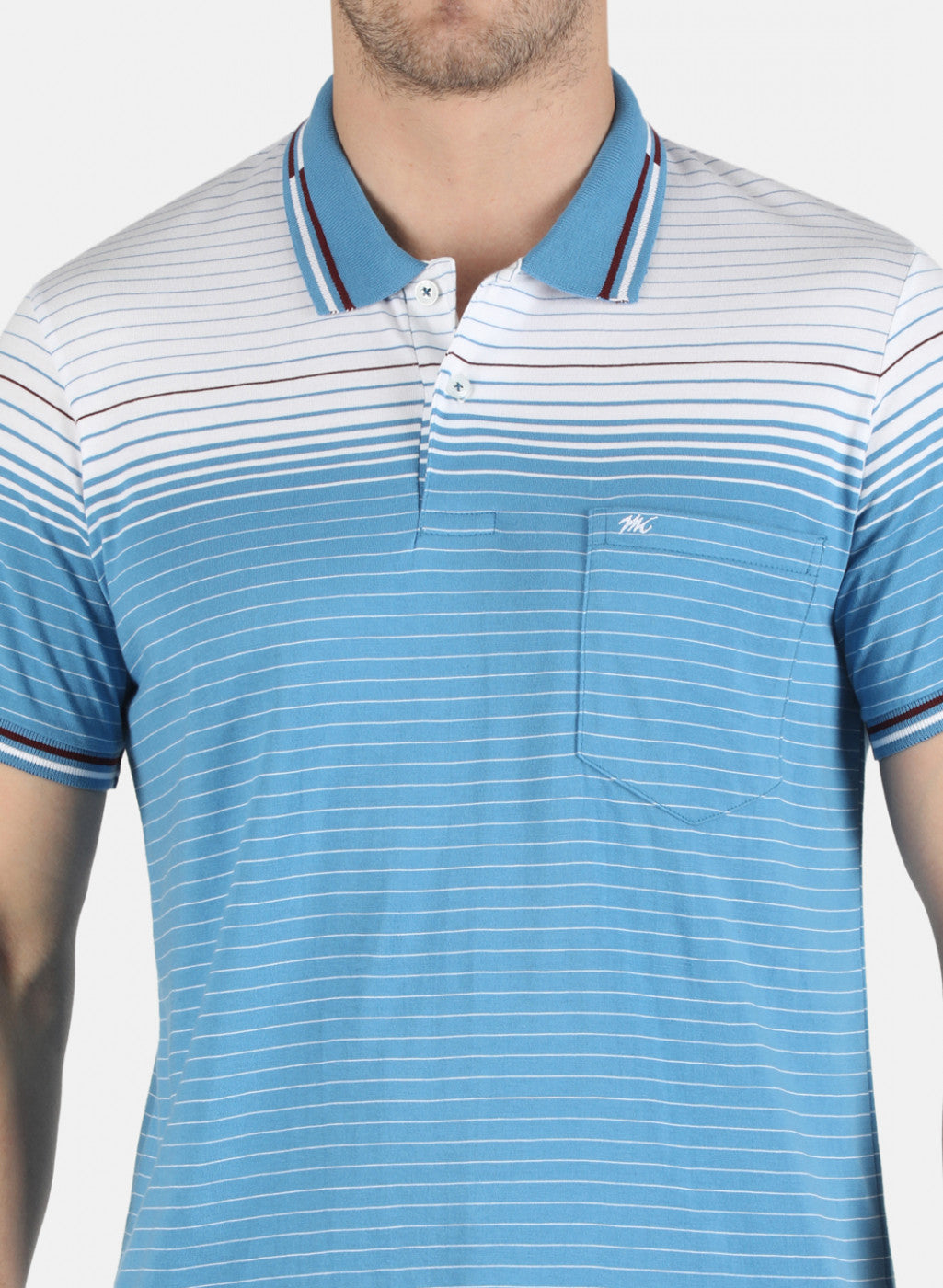 Men Blue Stripe T-Shirt