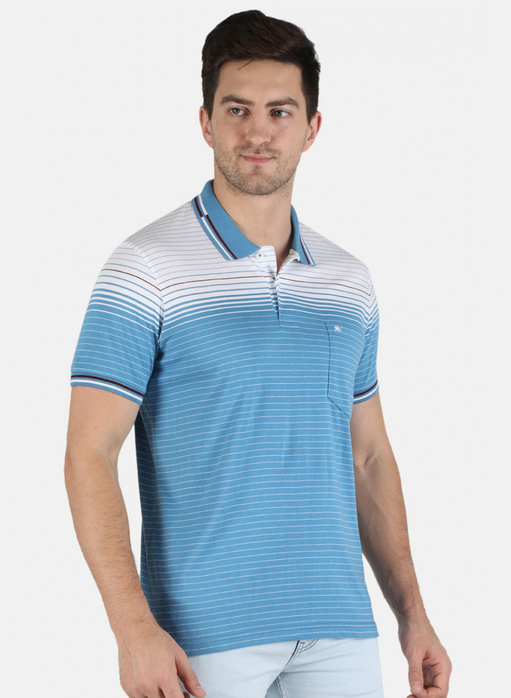 Men Blue Stripe T-Shirt