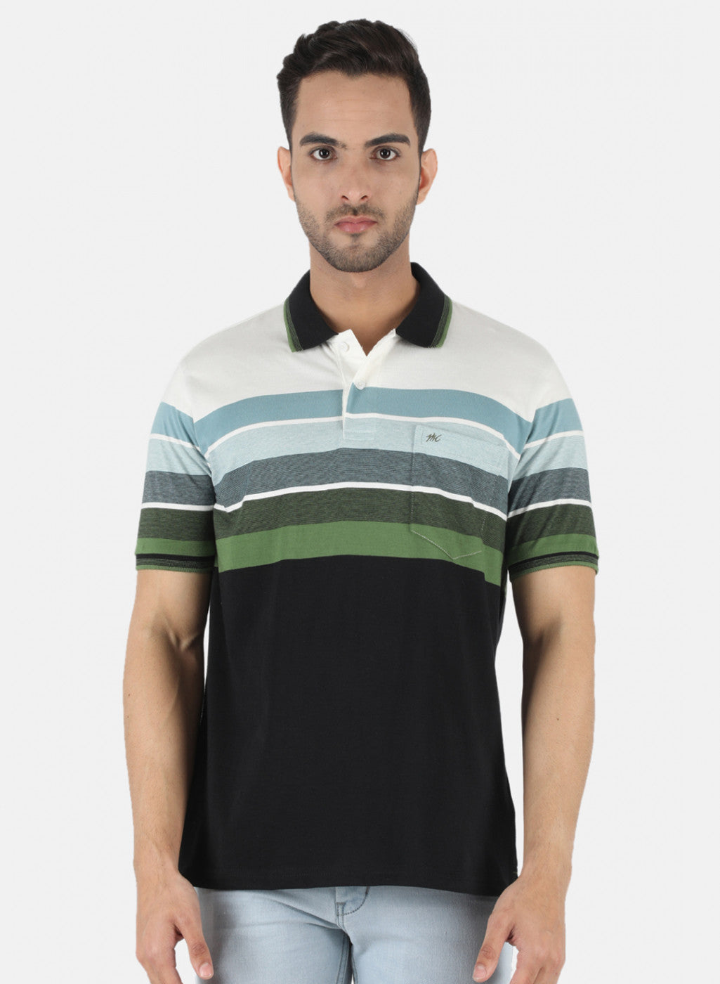 Men Blue Stripe T-Shirt