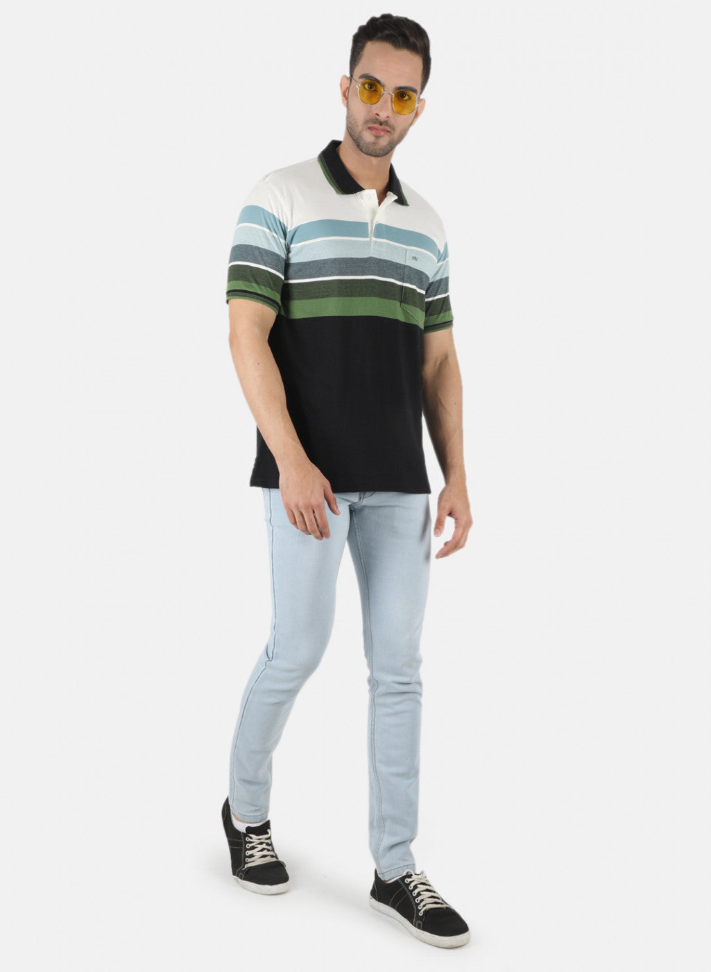 Men Blue Stripe T-Shirt