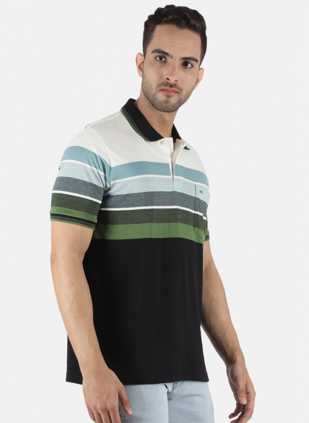 Men Blue Stripe T-Shirt