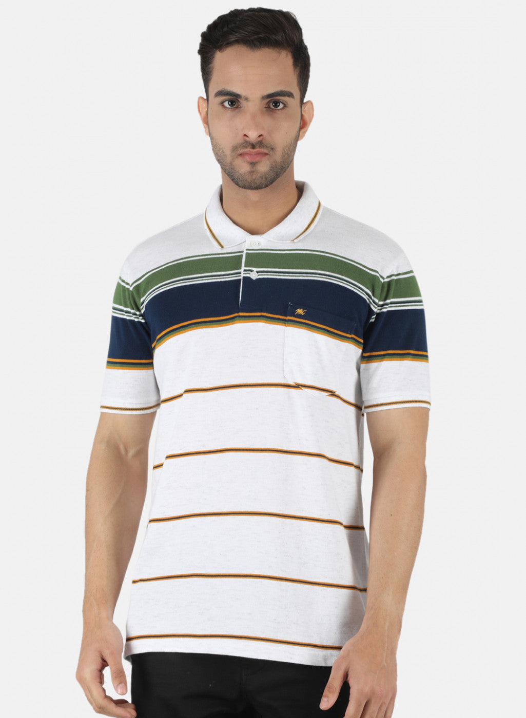 Men Grey Stripe T-Shirt