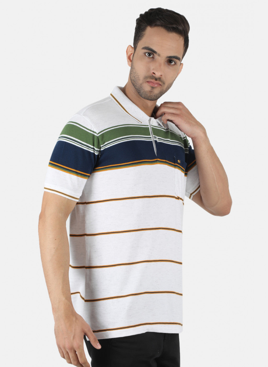 Men Grey Stripe T-Shirt