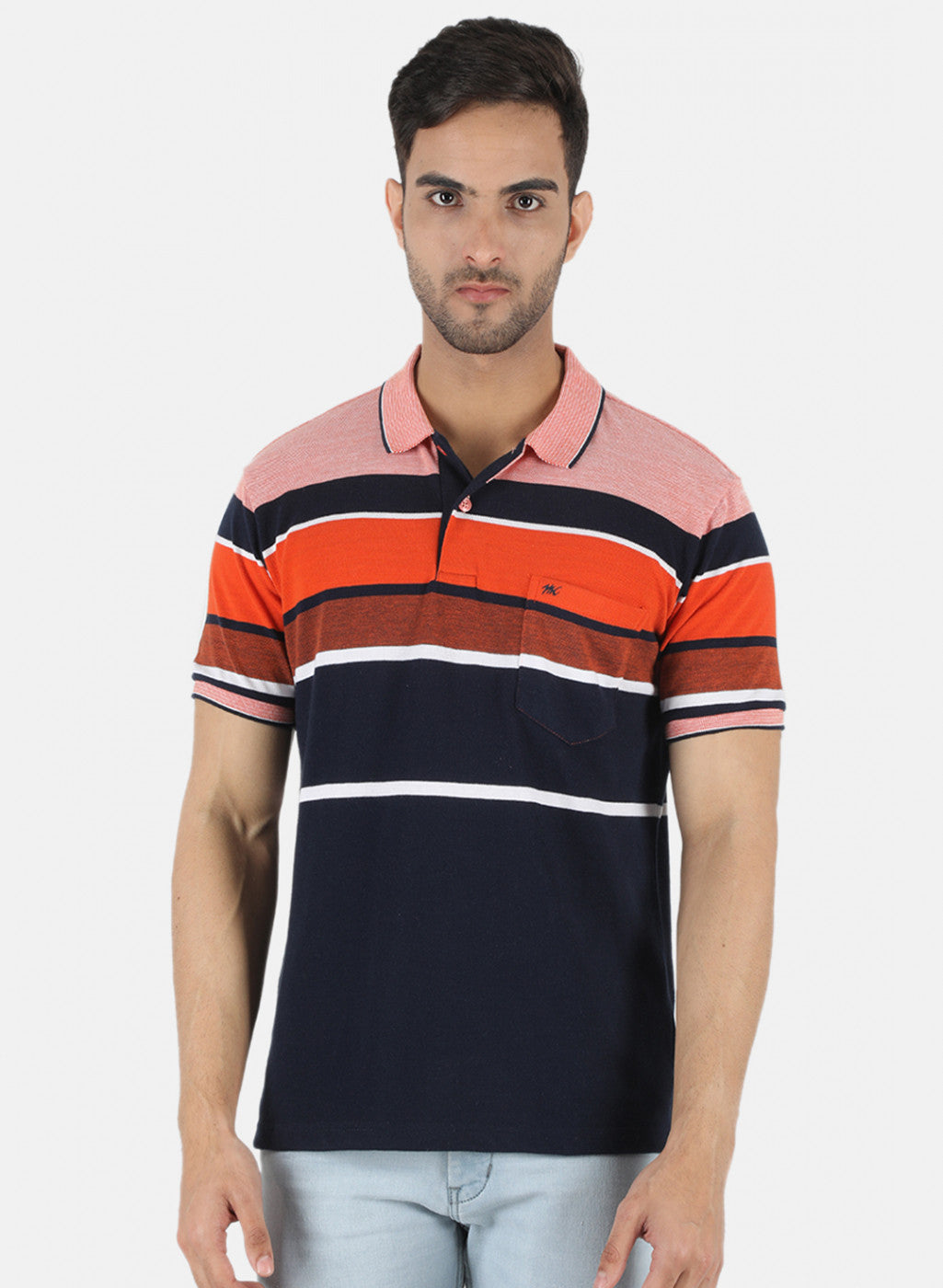 Men Blue Stripe T-Shirt