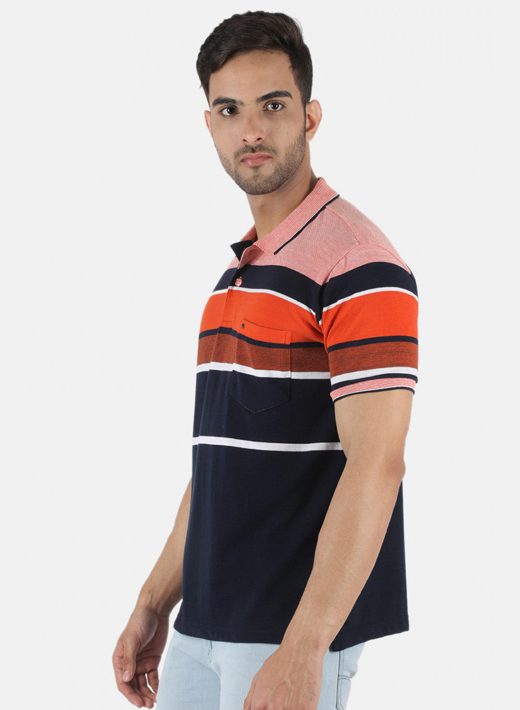 Men Blue Stripe T-Shirt