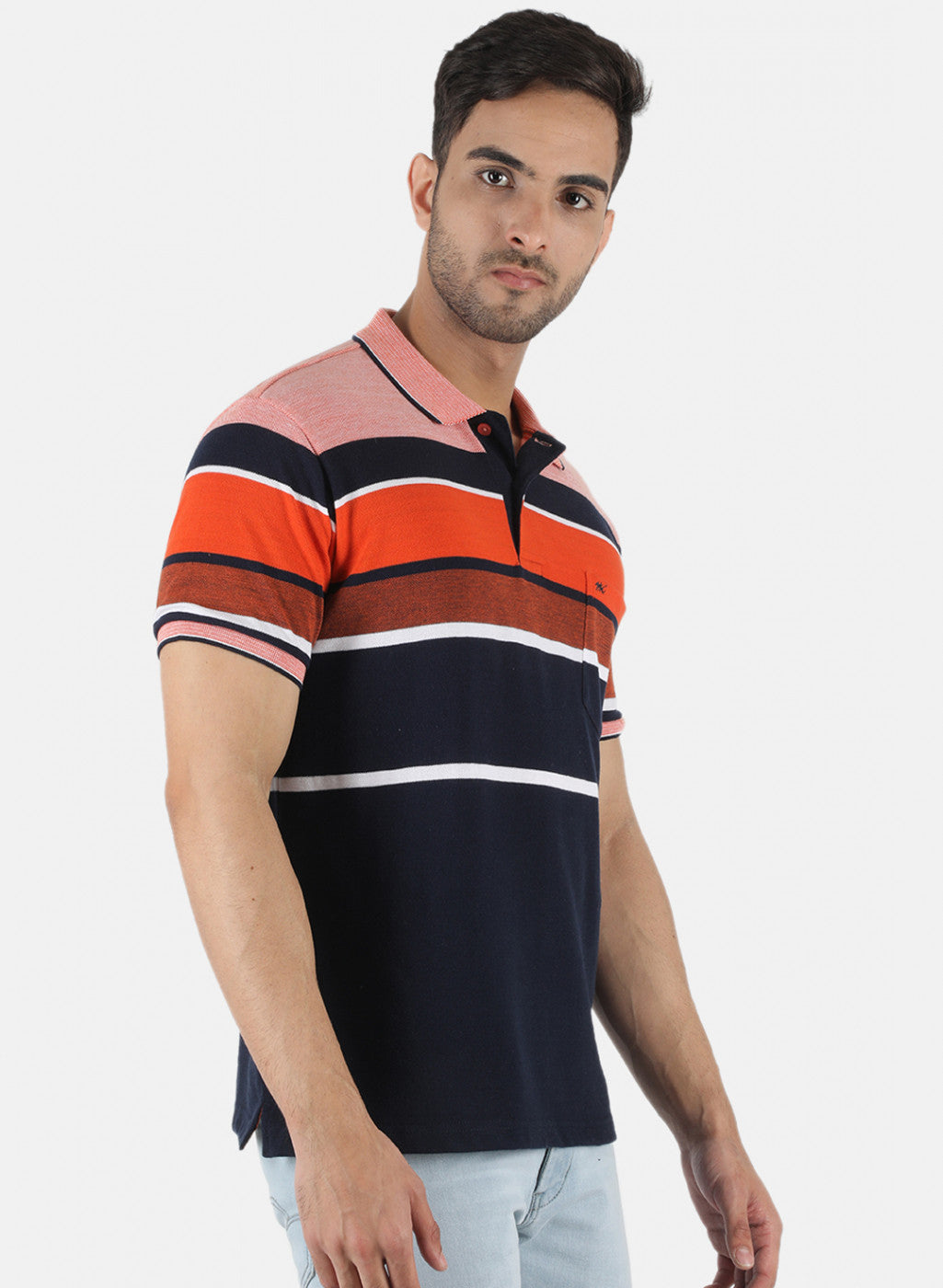 Men Blue Stripe T-Shirt