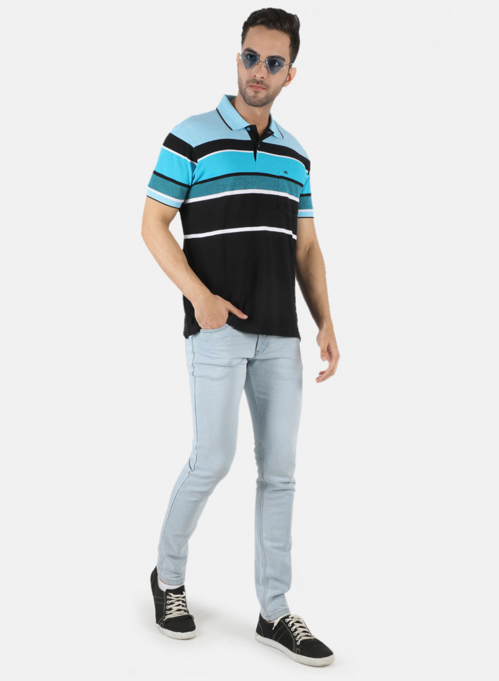 Men Black Stripe T-Shirt