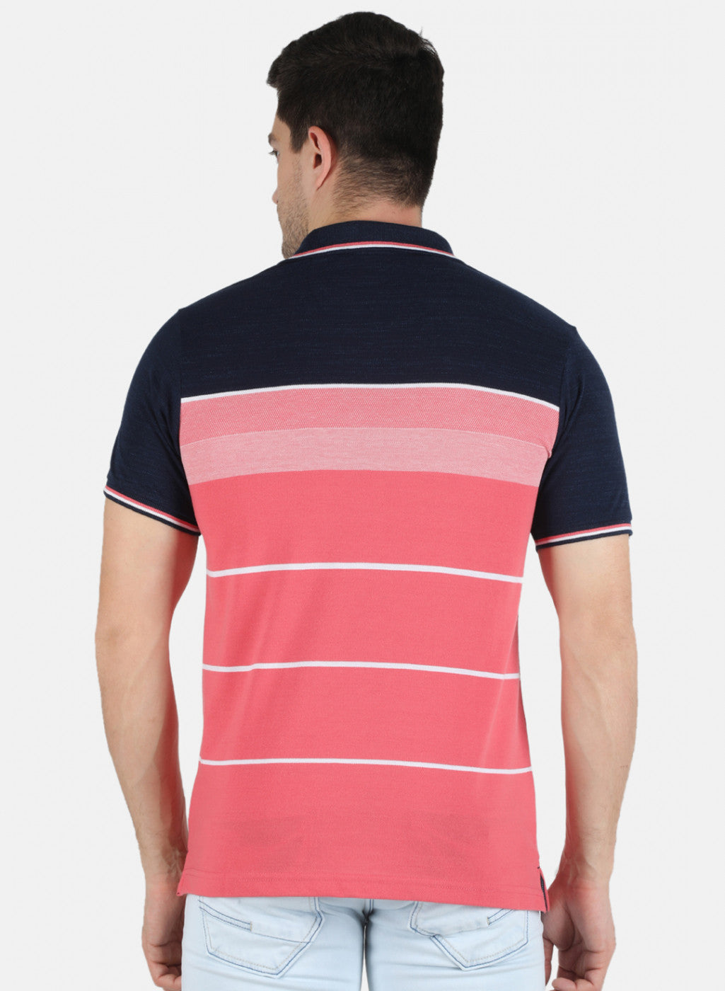 Men NAvy Blue Stripe T-Shirt