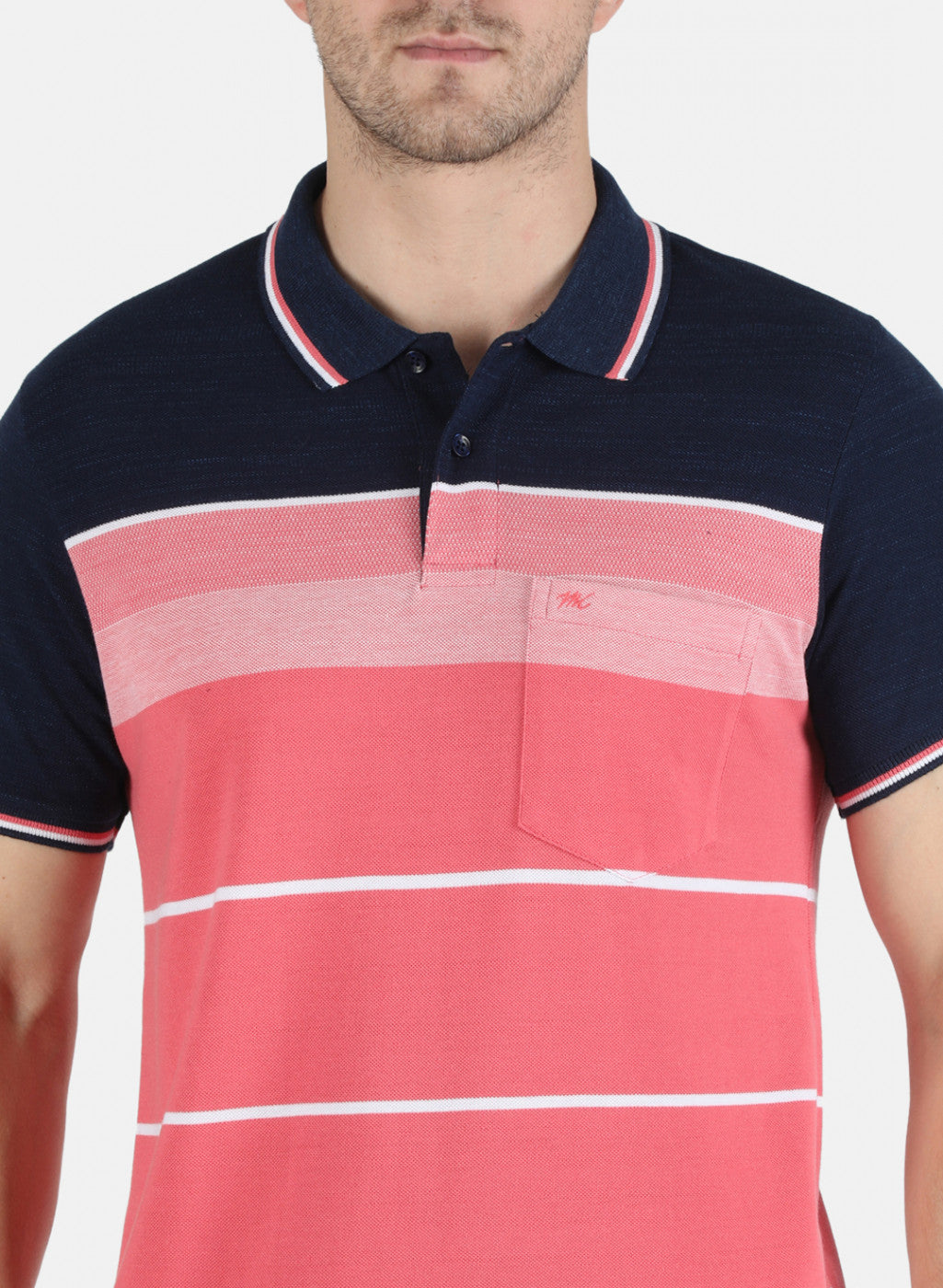 Men NAvy Blue Stripe T-Shirt