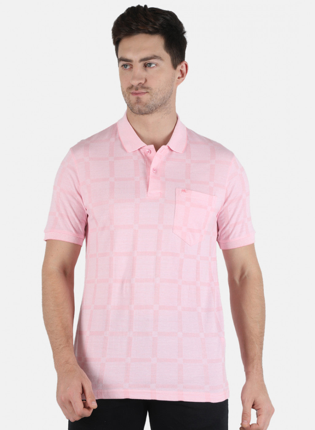 Men Pink Stripe T-Shirt