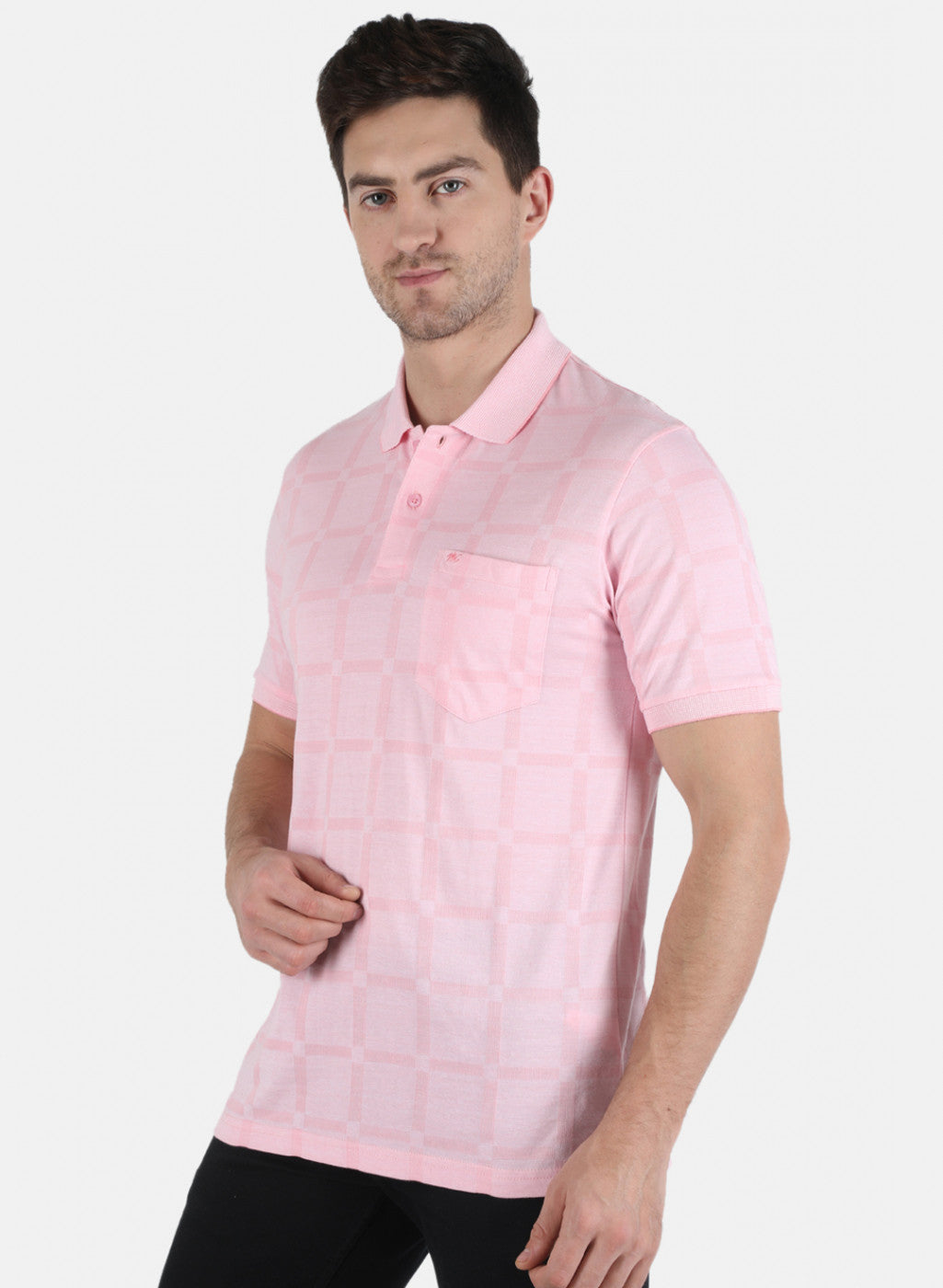 Men Pink Stripe T-Shirt