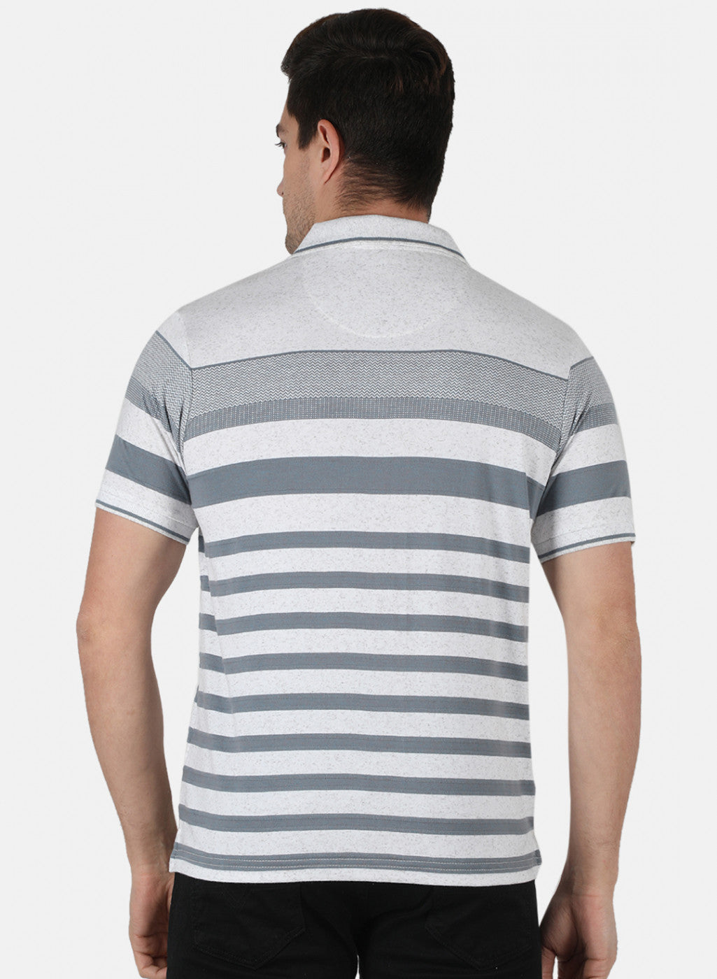 Men Grey Stripe T-Shirt