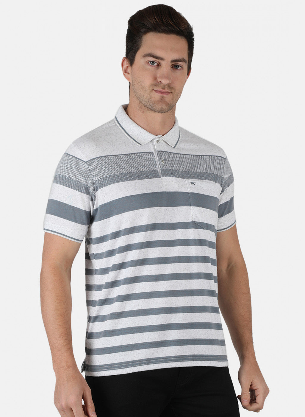 Men Grey Stripe T-Shirt