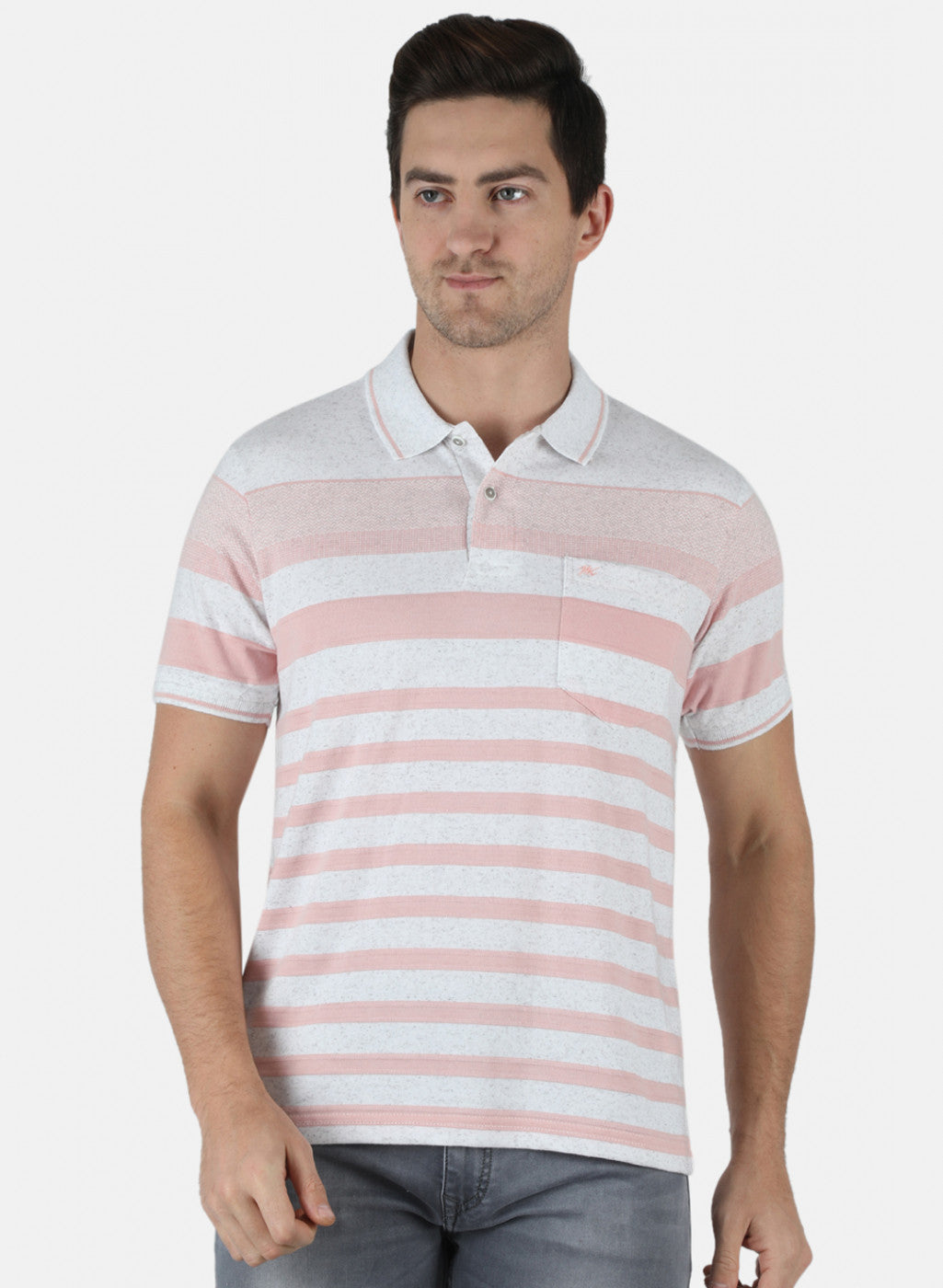 Men Pink Stripe T-Shirt