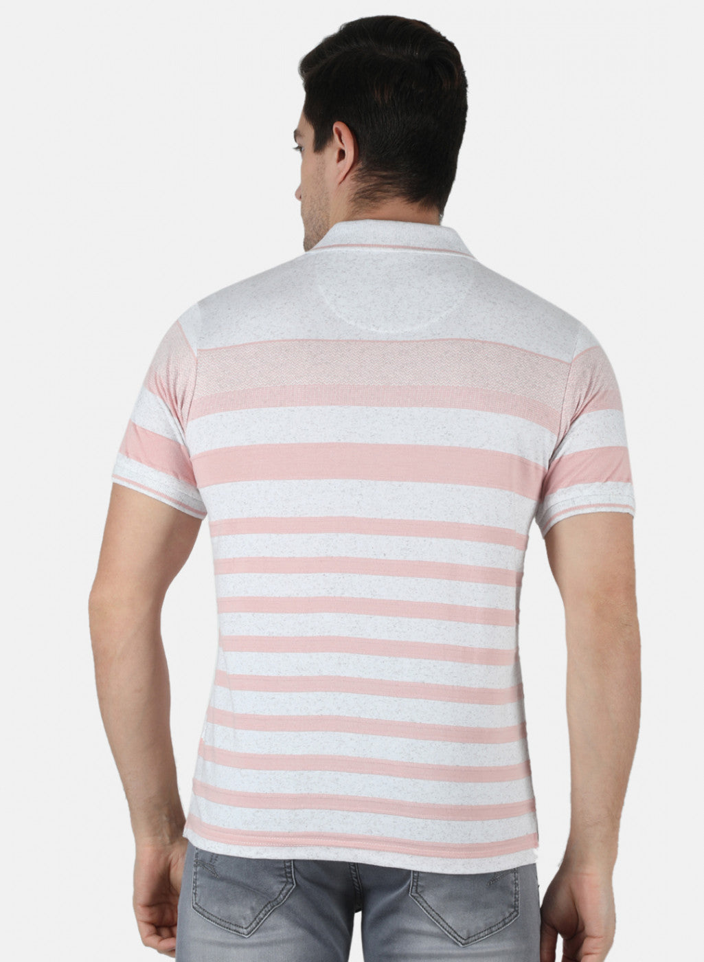 Men Pink Stripe T-Shirt