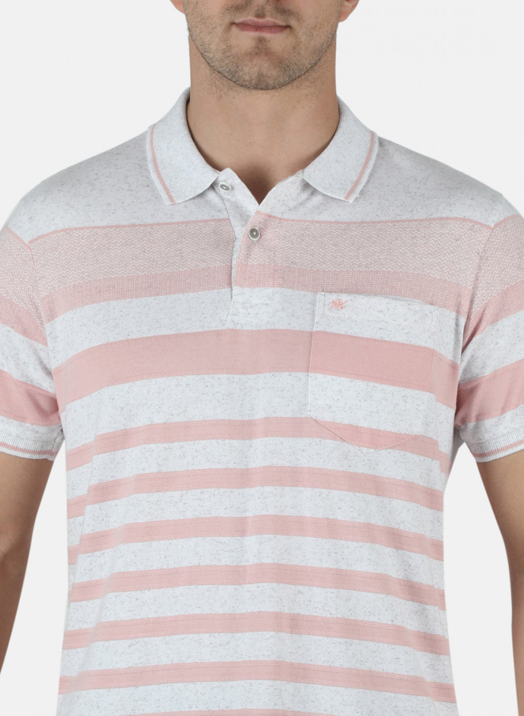 Men Pink Stripe T-Shirt