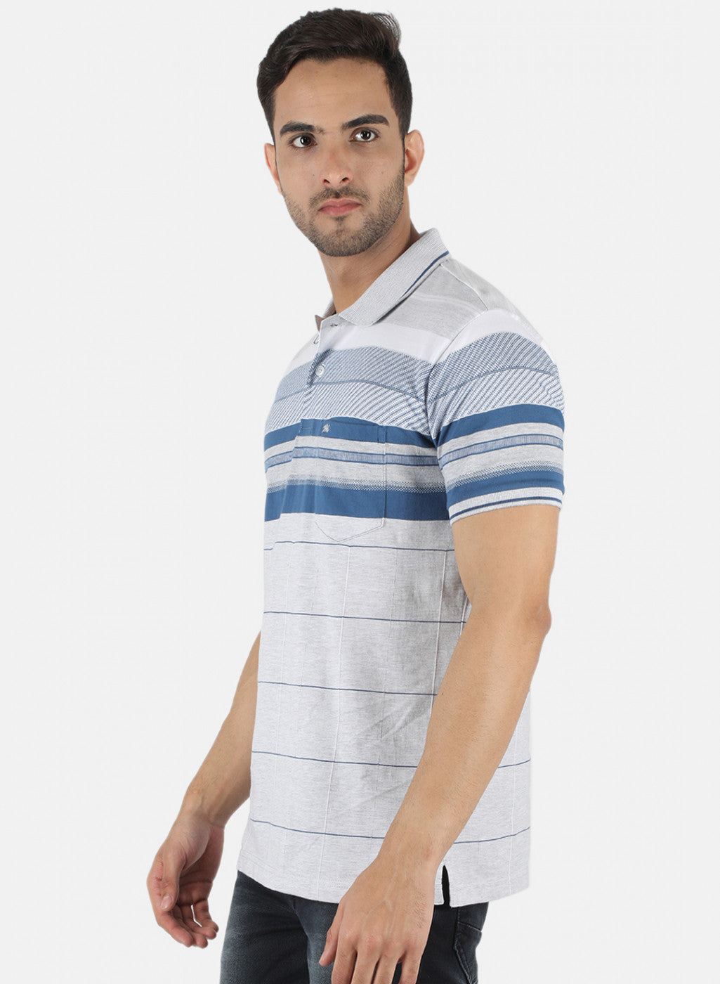 Men Blue Stripe T-Shirt