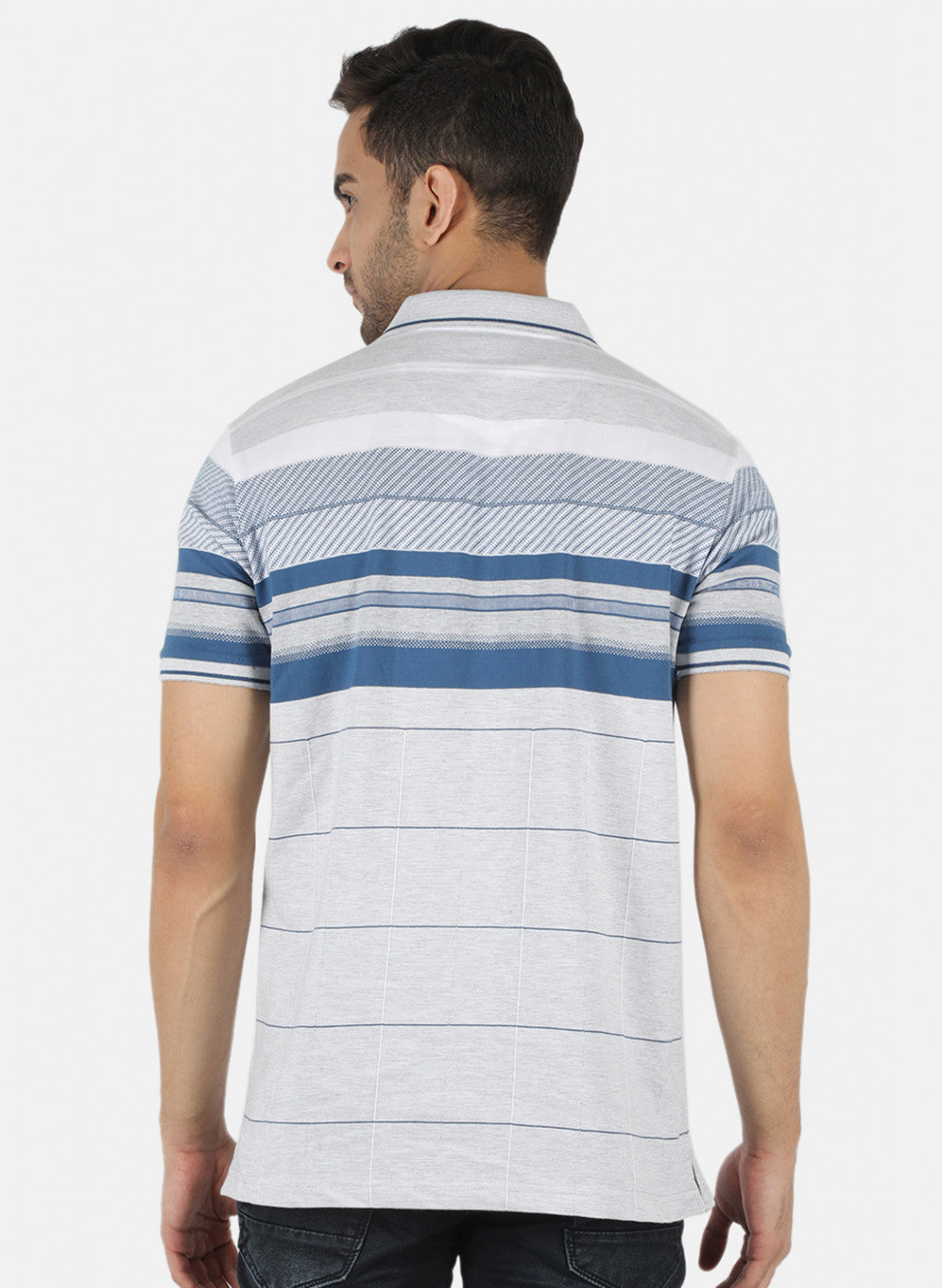 Men Blue Stripe T-Shirt